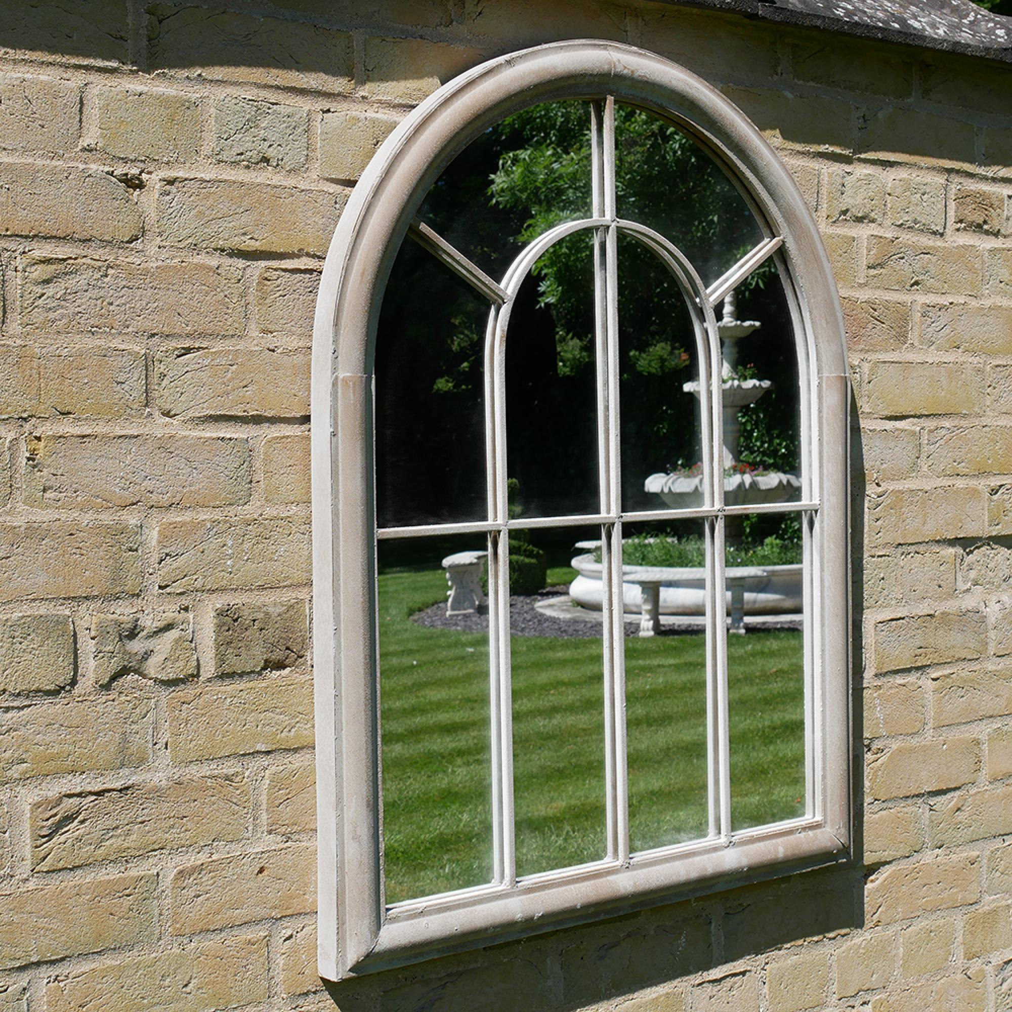 Garden Mirror - White Metal - Garden