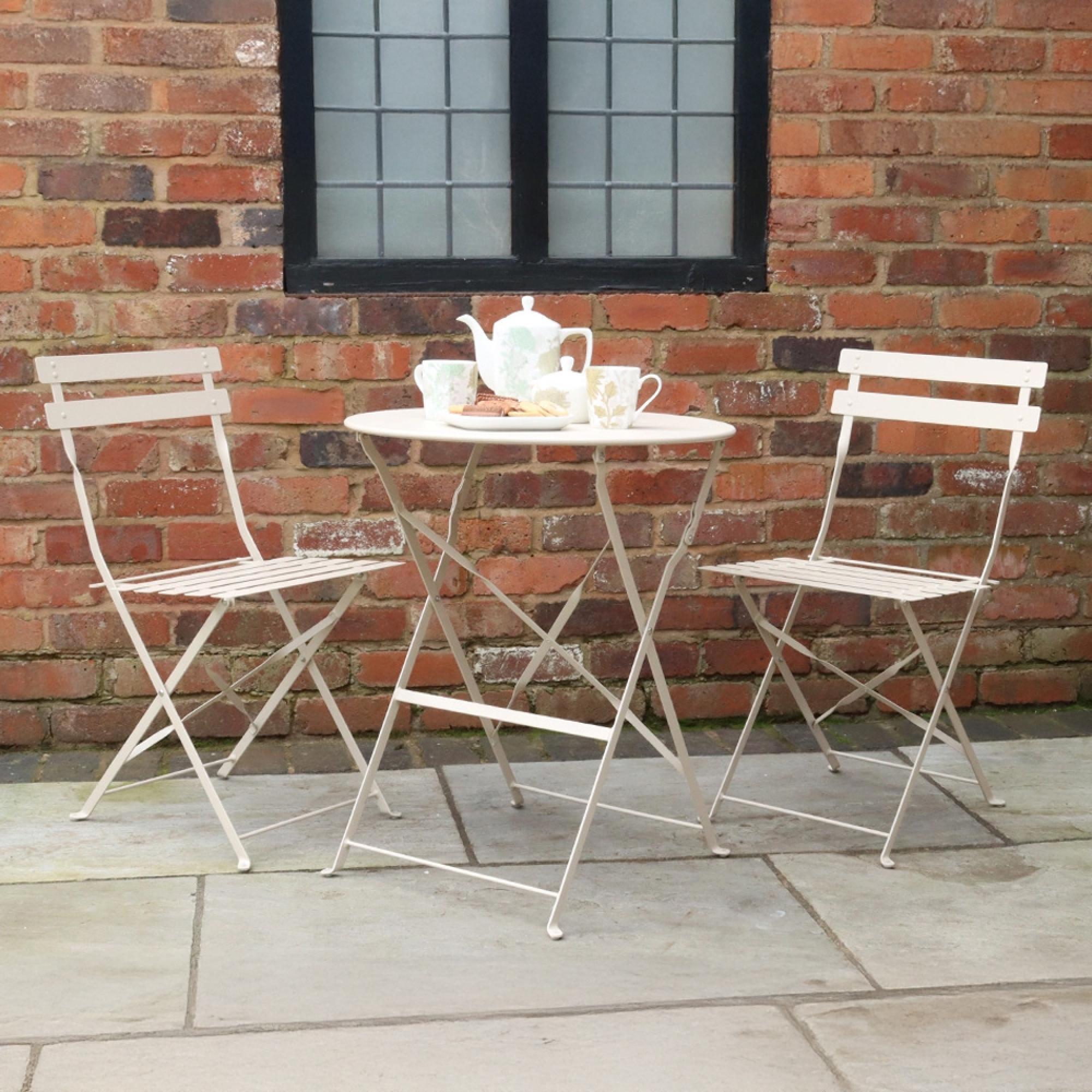 Padstow Bistro Set - 2 Seater - 60cm - Round - Champagne Metal
