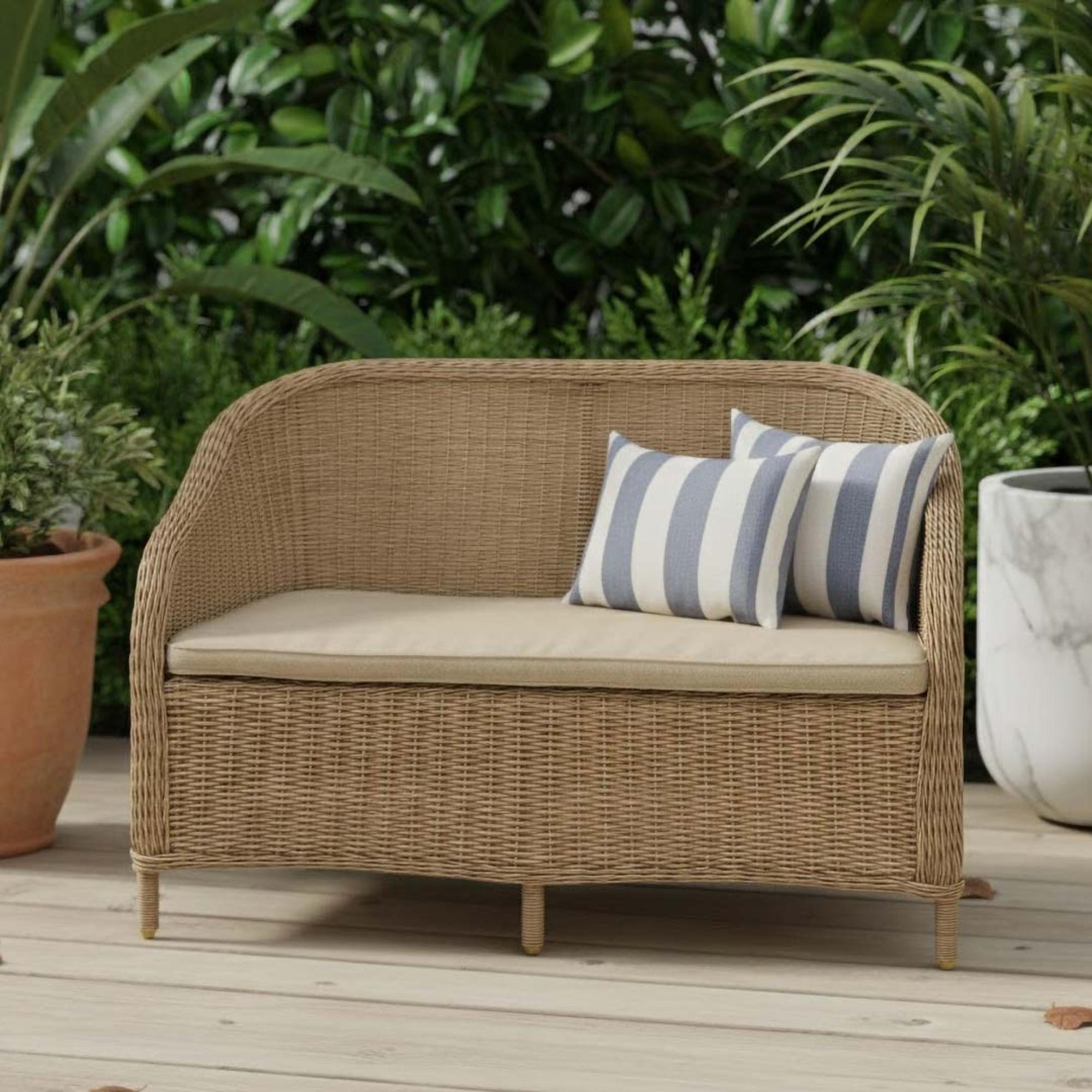 Brayford Outdoor Bench Natural Rattan