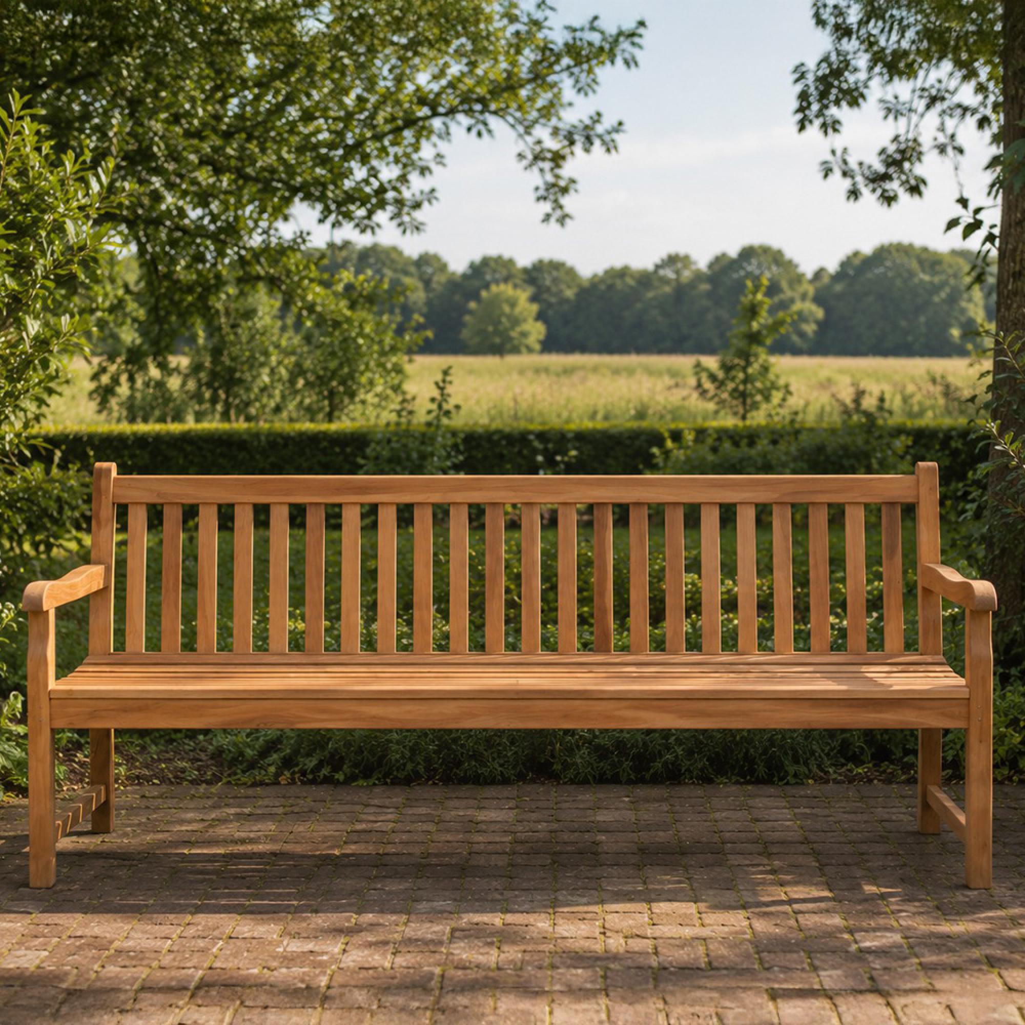 Bison Garden Bench - 180cm - Natural - Teak Wood