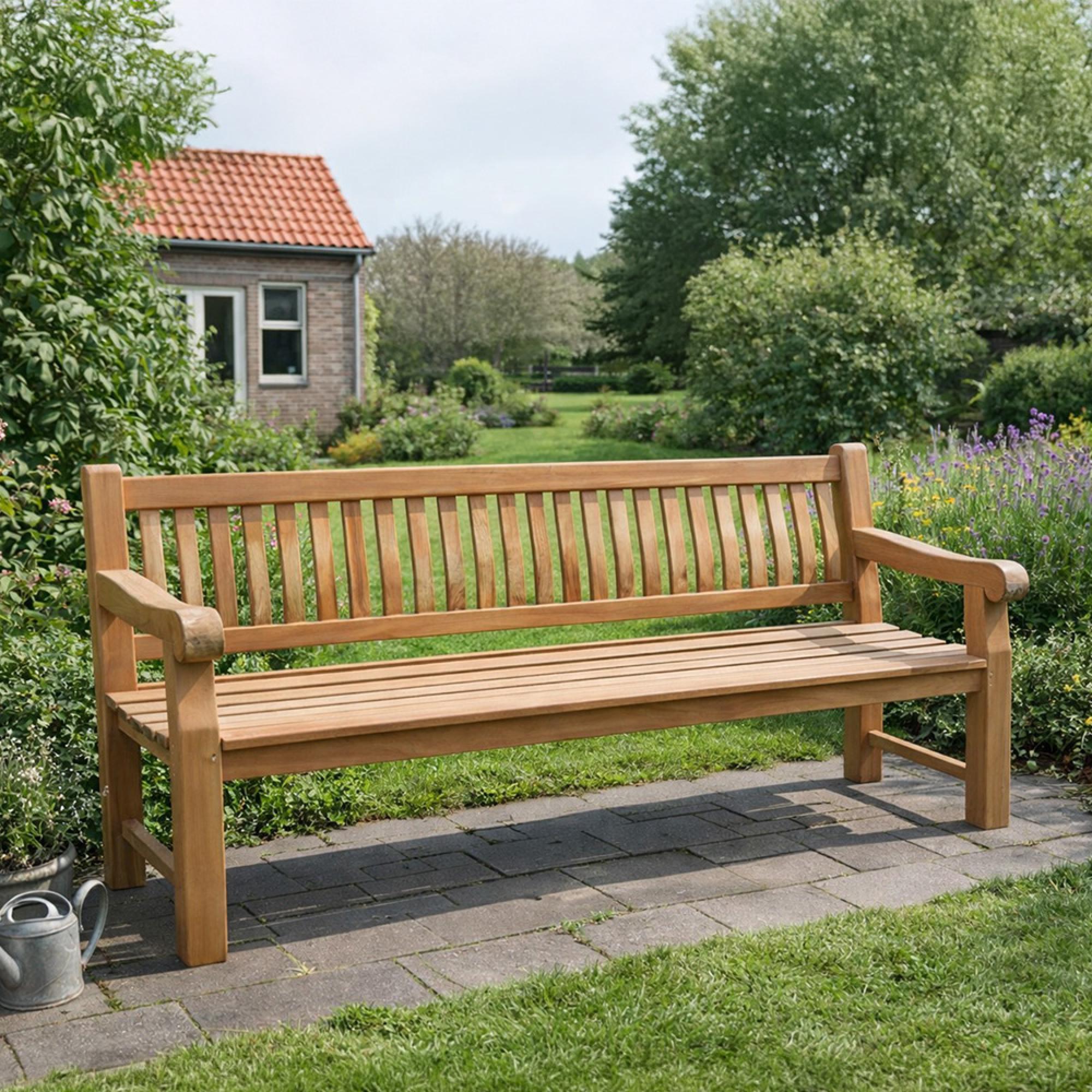 Patrick Garden Bench - 200cm - Natural - Teak Wood