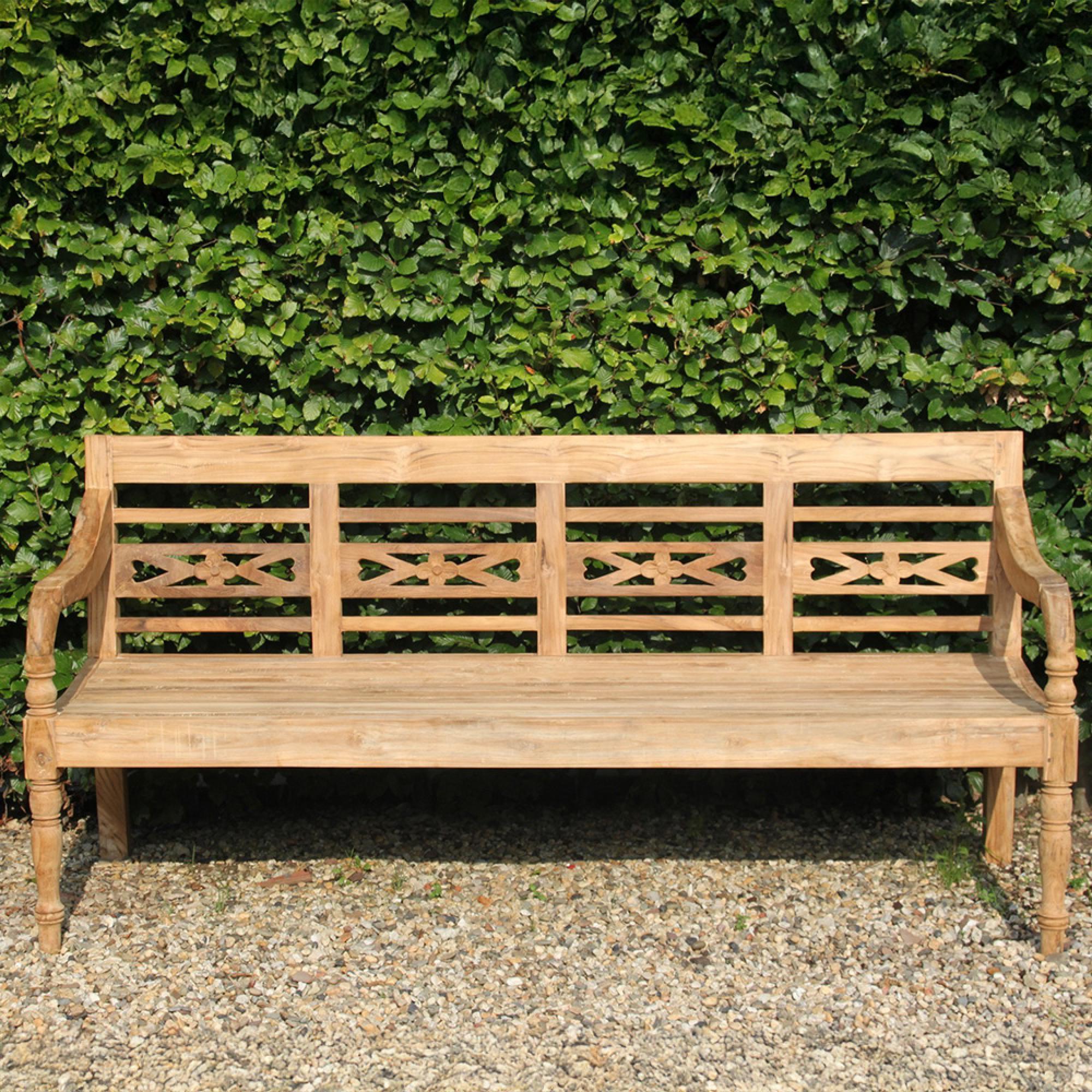 Station Garden Bench - 190cm - Natural - Teak Wood