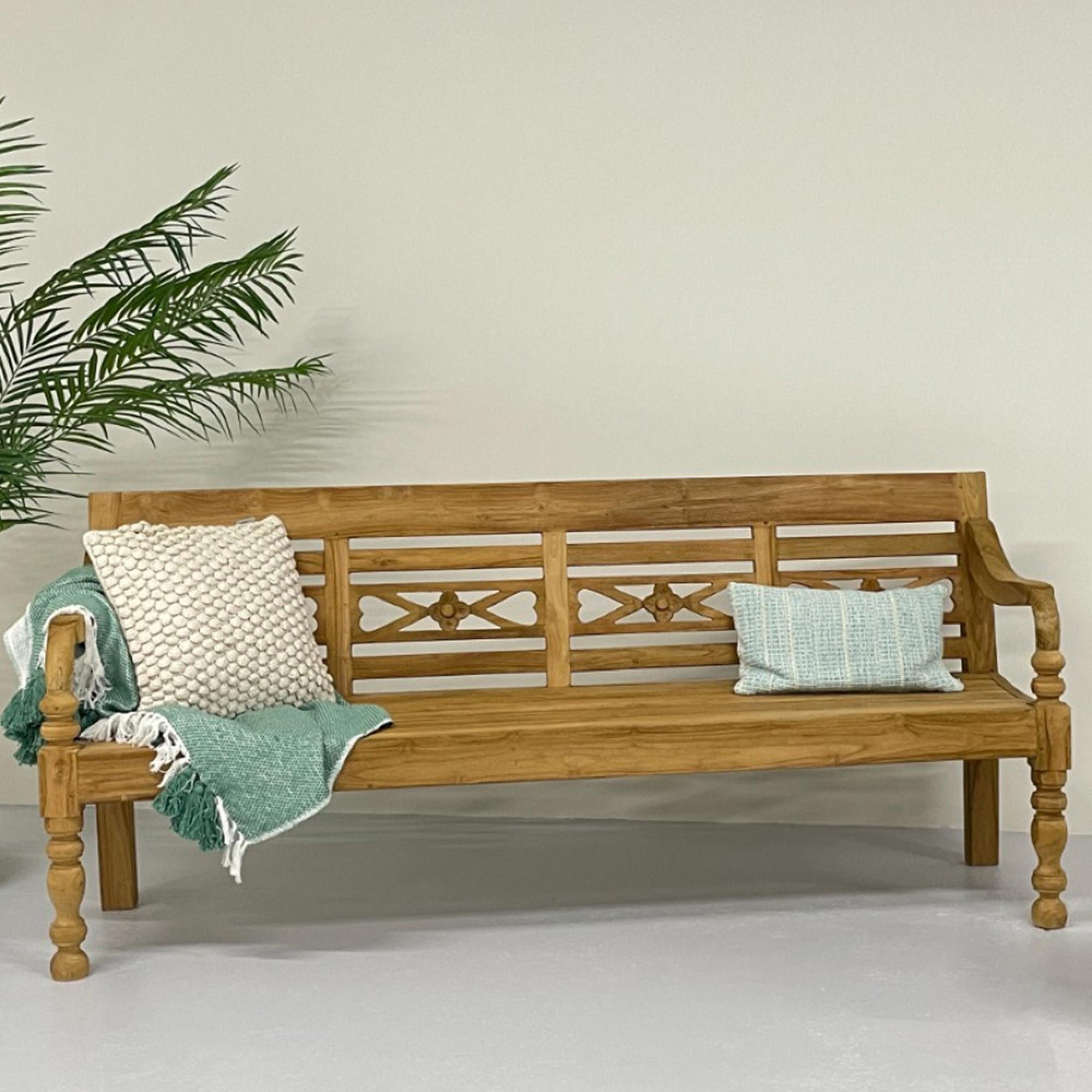 Station Kasar Garden Bench - 200cm - Rustic - Teak Wood