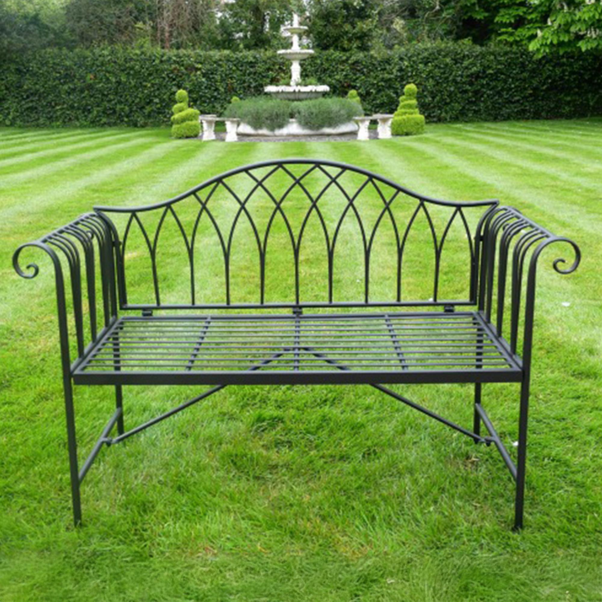 Garden Bench - Black Metal