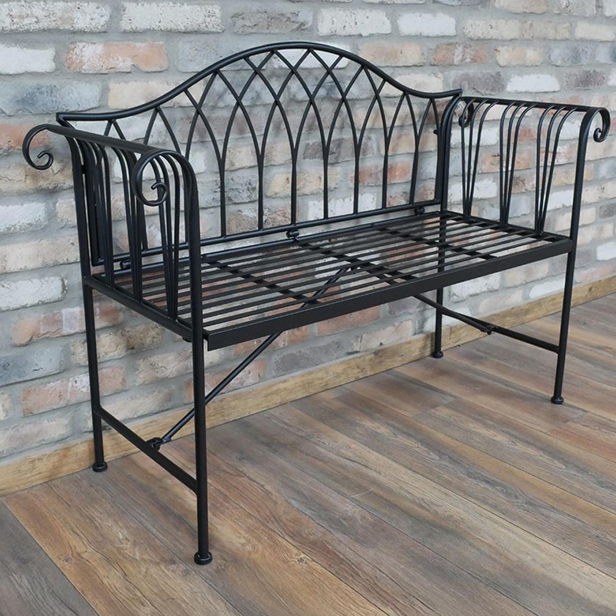 Garden Bench - Black Metal