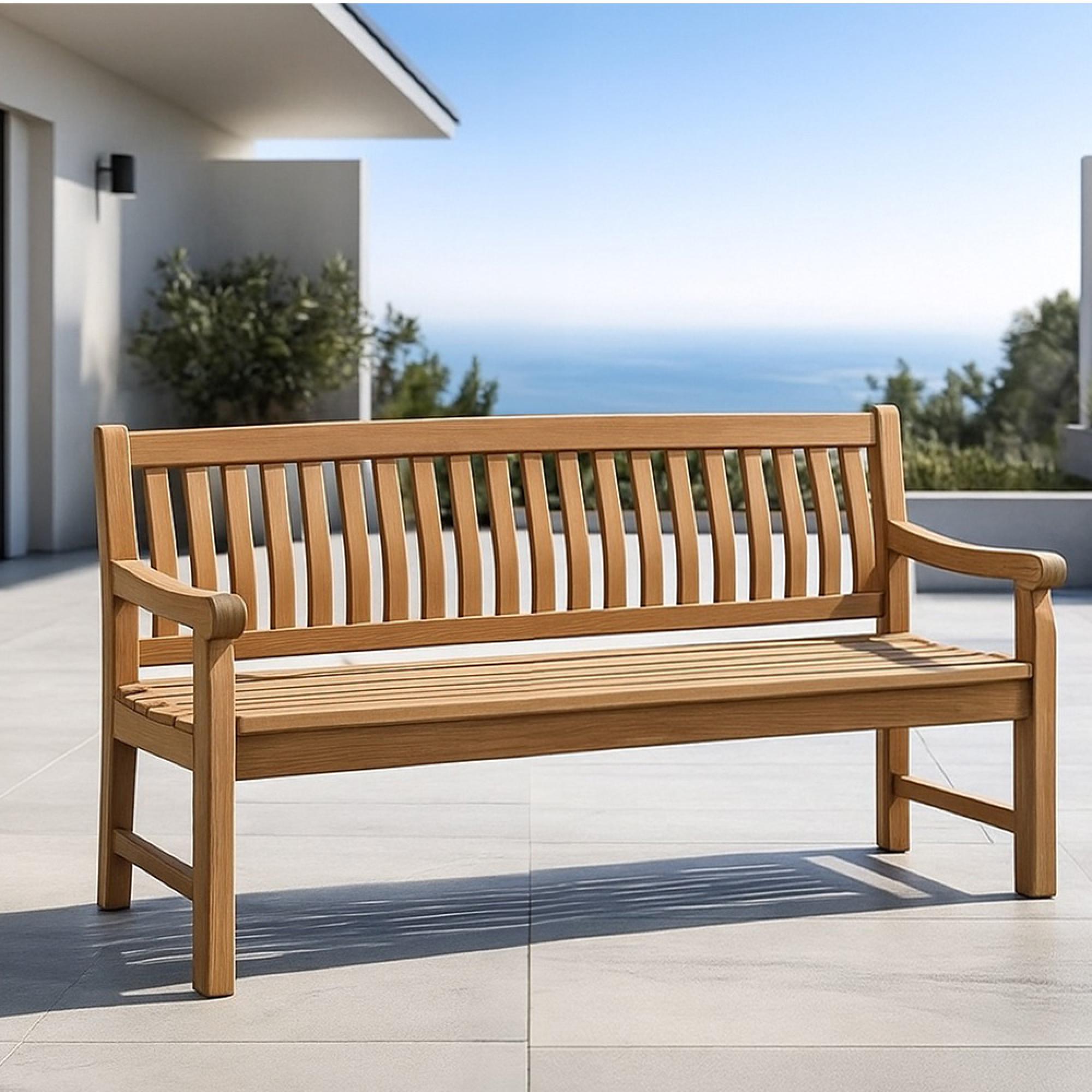 Patrick Garden Bench - 180cm - Natural - Teak Wood