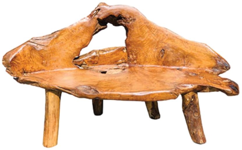 Teak Root Bench - Medium - with Back