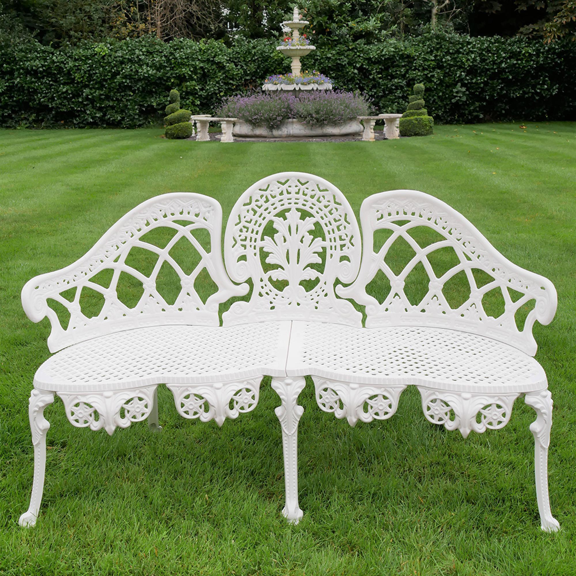 Garden Bench - White Aluminium