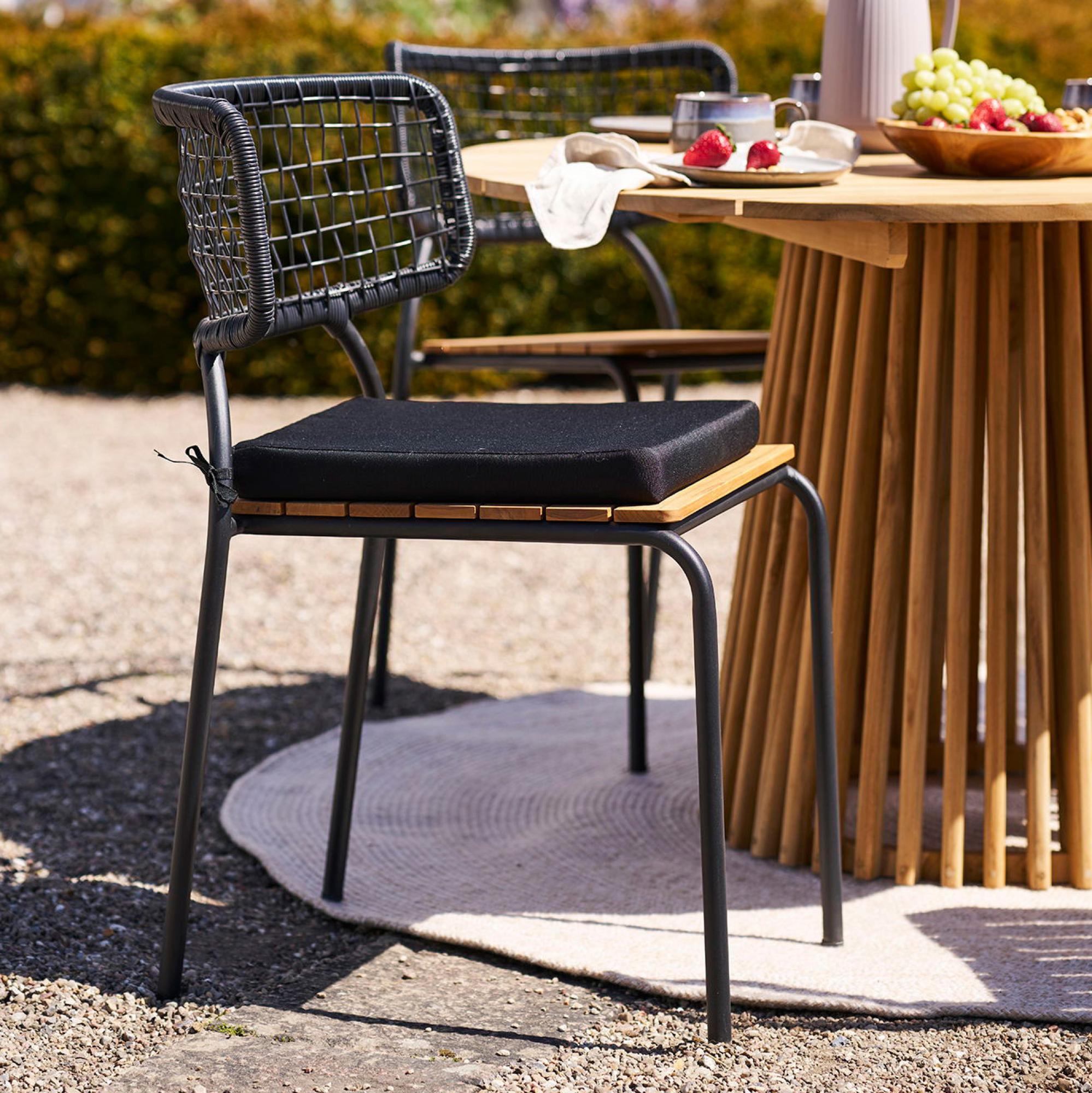 Nashville Garden Dining Chair - Set of 2 - Black Metal