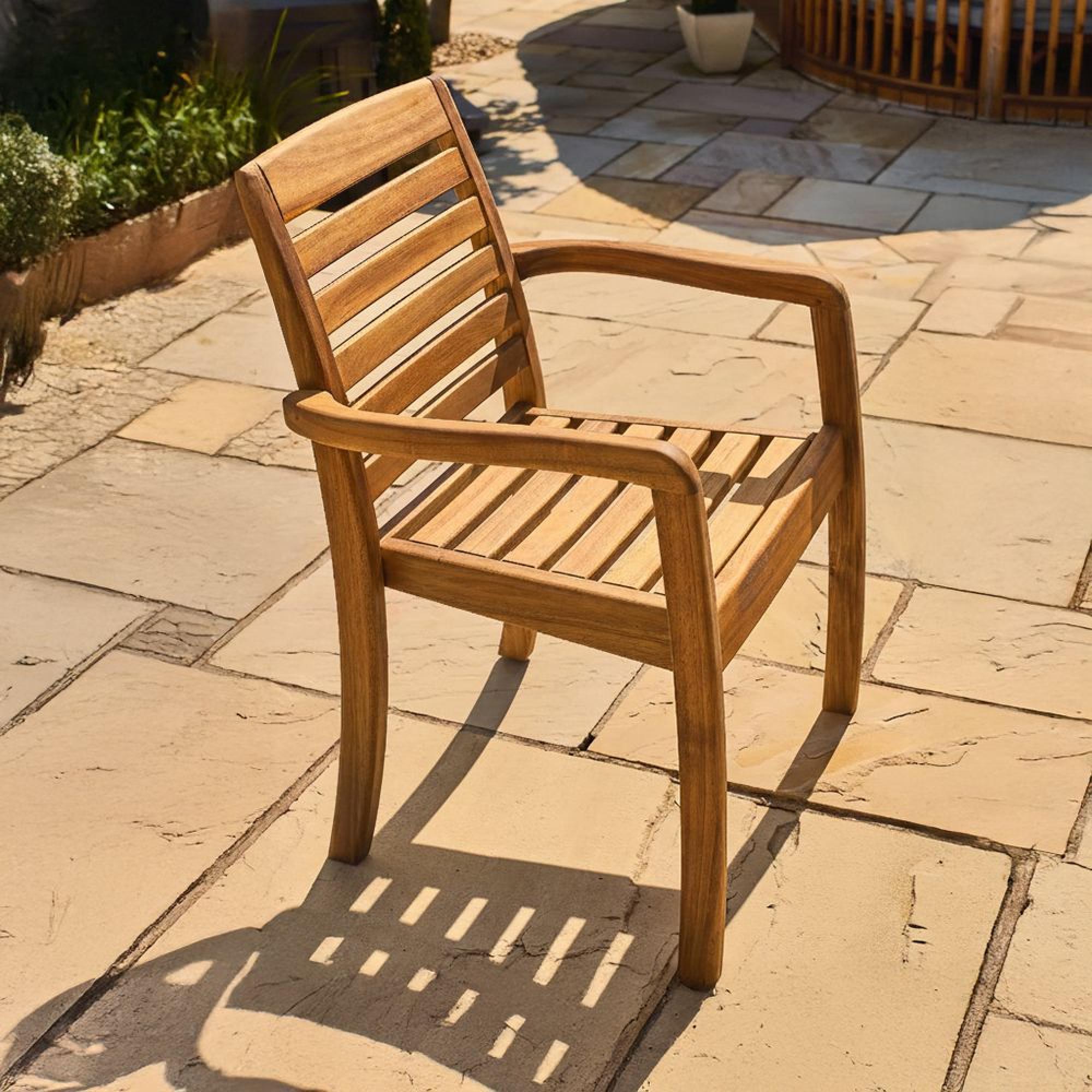 Cotswold Garden Stacking Dining Armchair - Acacia Wood