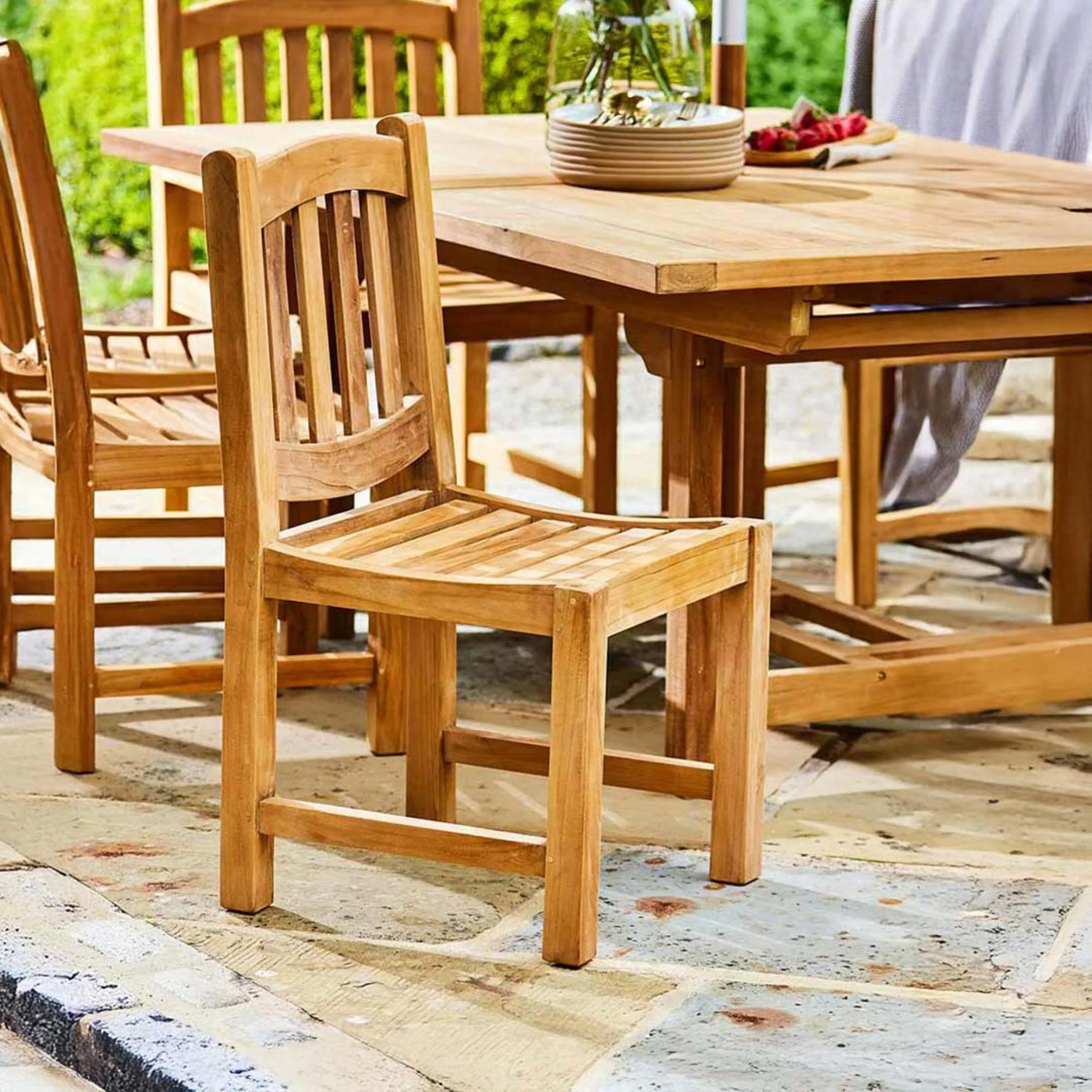 2 x Malvern Outdoor Teak Side Dining Chair