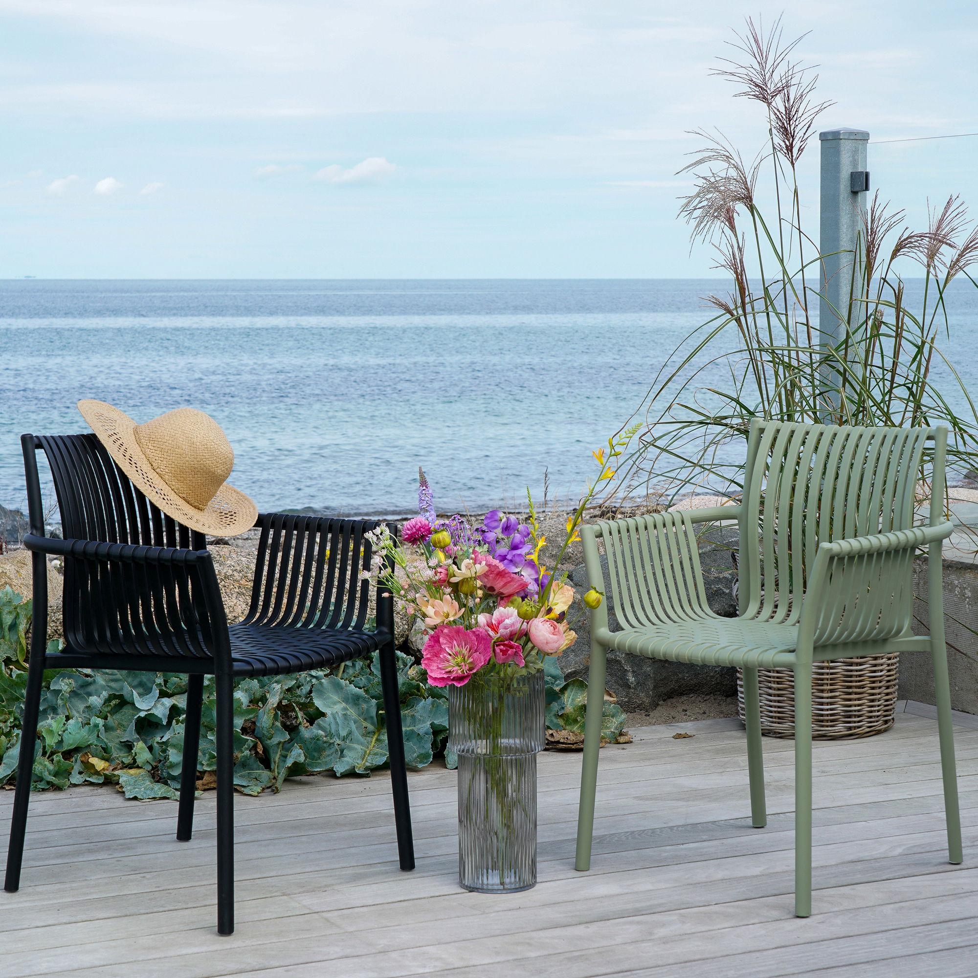 Tulsa Garden Chair - Set of 4 - Slatted - Green