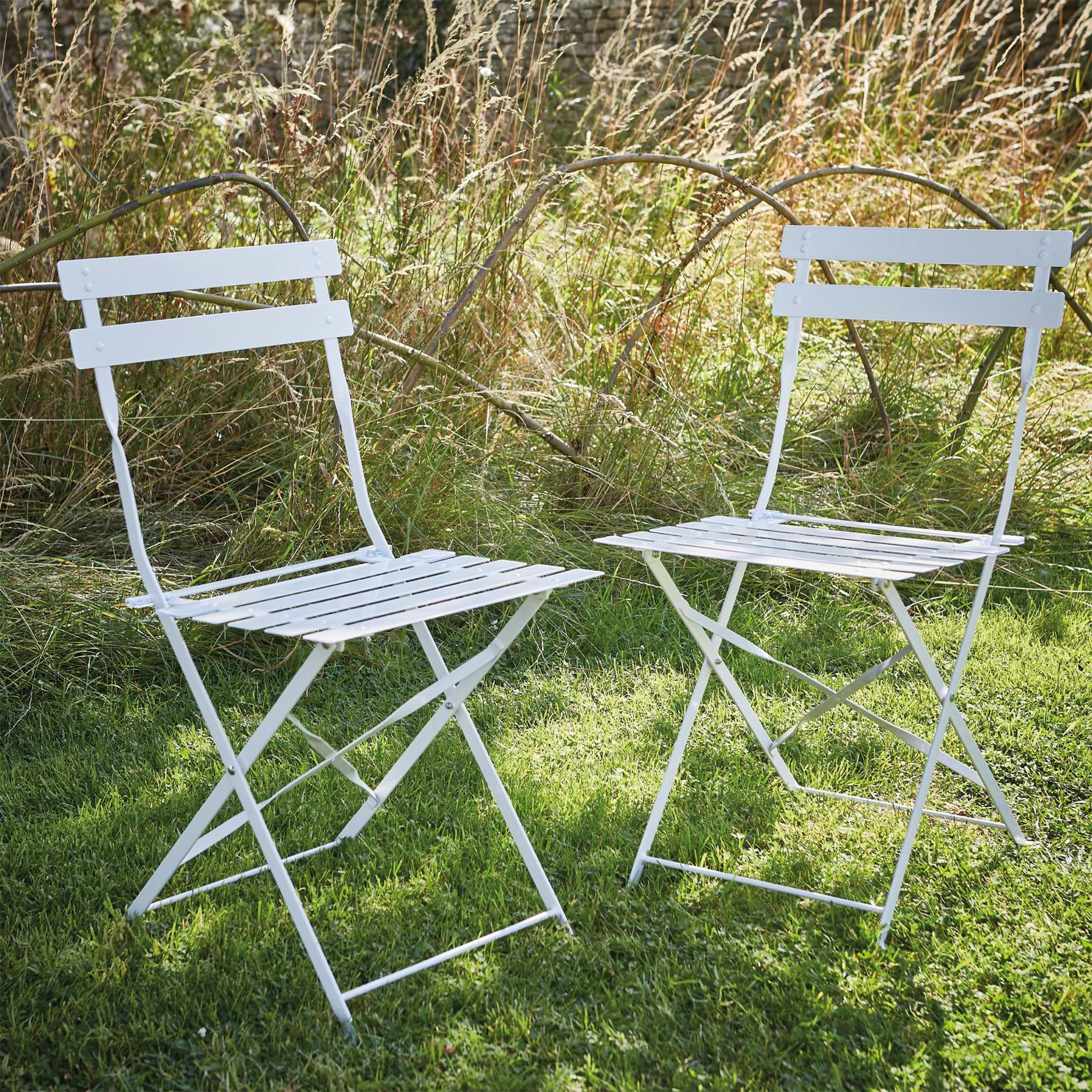 Rive Outdoor Droite Bistro Chairs Set of 2 Chalk
