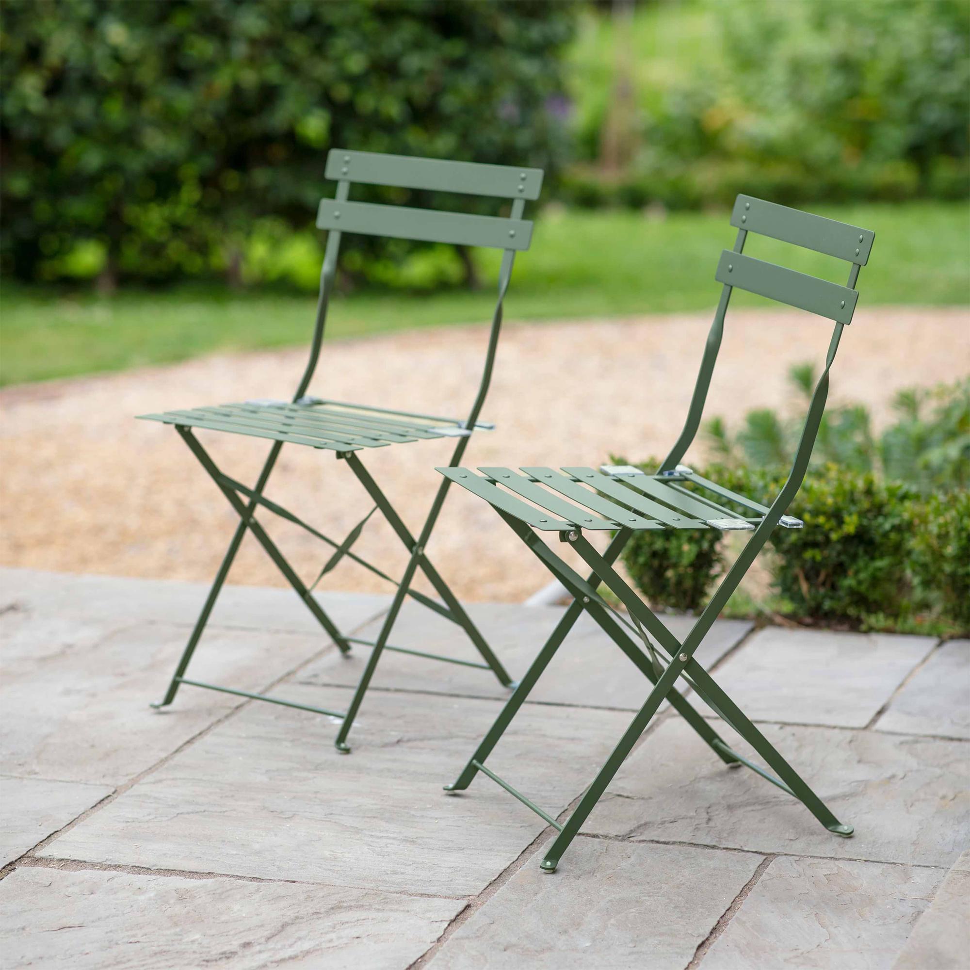Rive Outdoor Droite Bistro Chairs Set of 2 Thistle Green