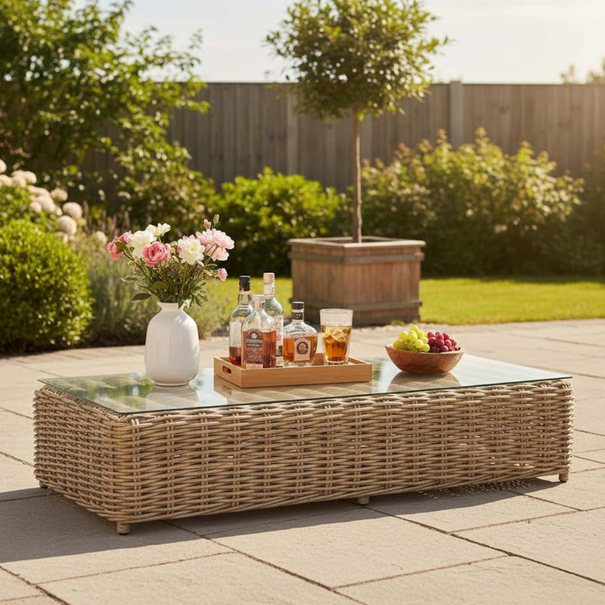 Harting Outdoor Coffee Table Light Rattan