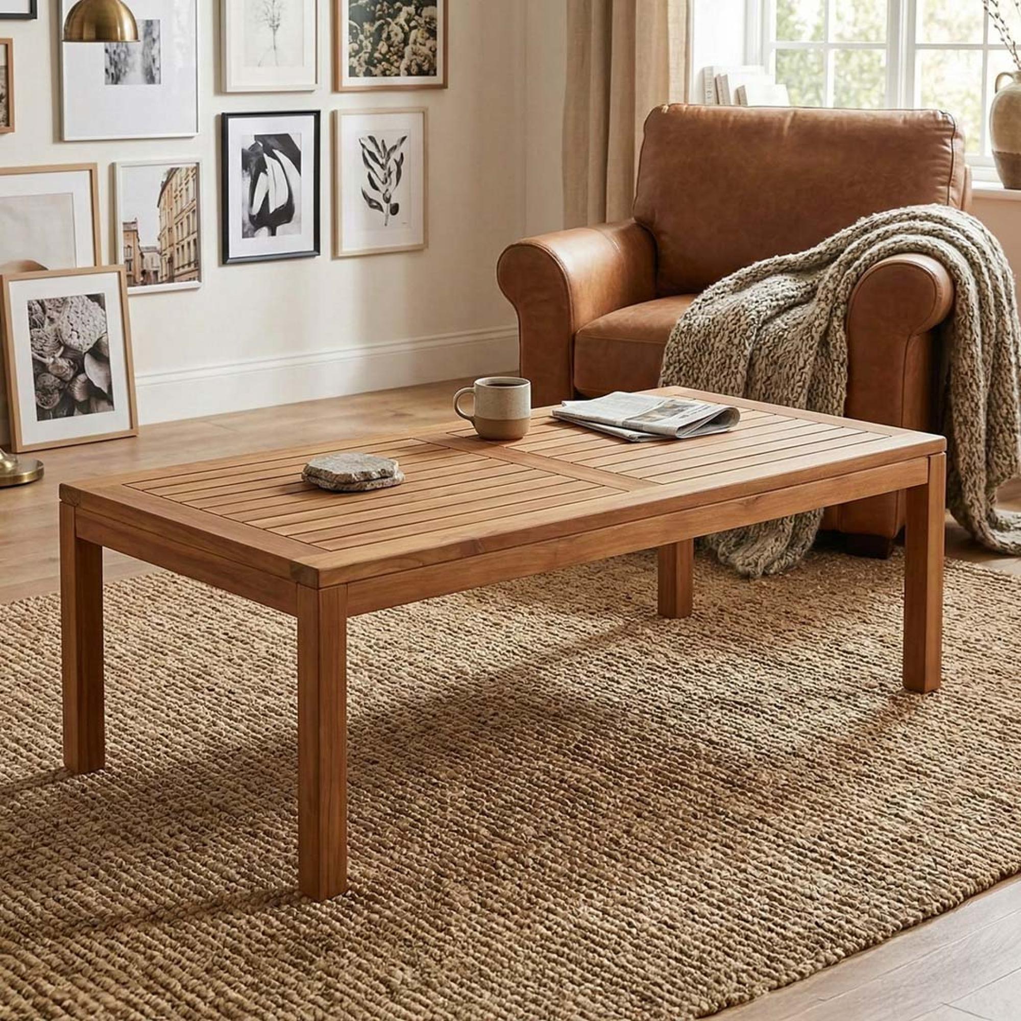 Bibury Outdoor Teak Coffee Table - 135cm x 70cm