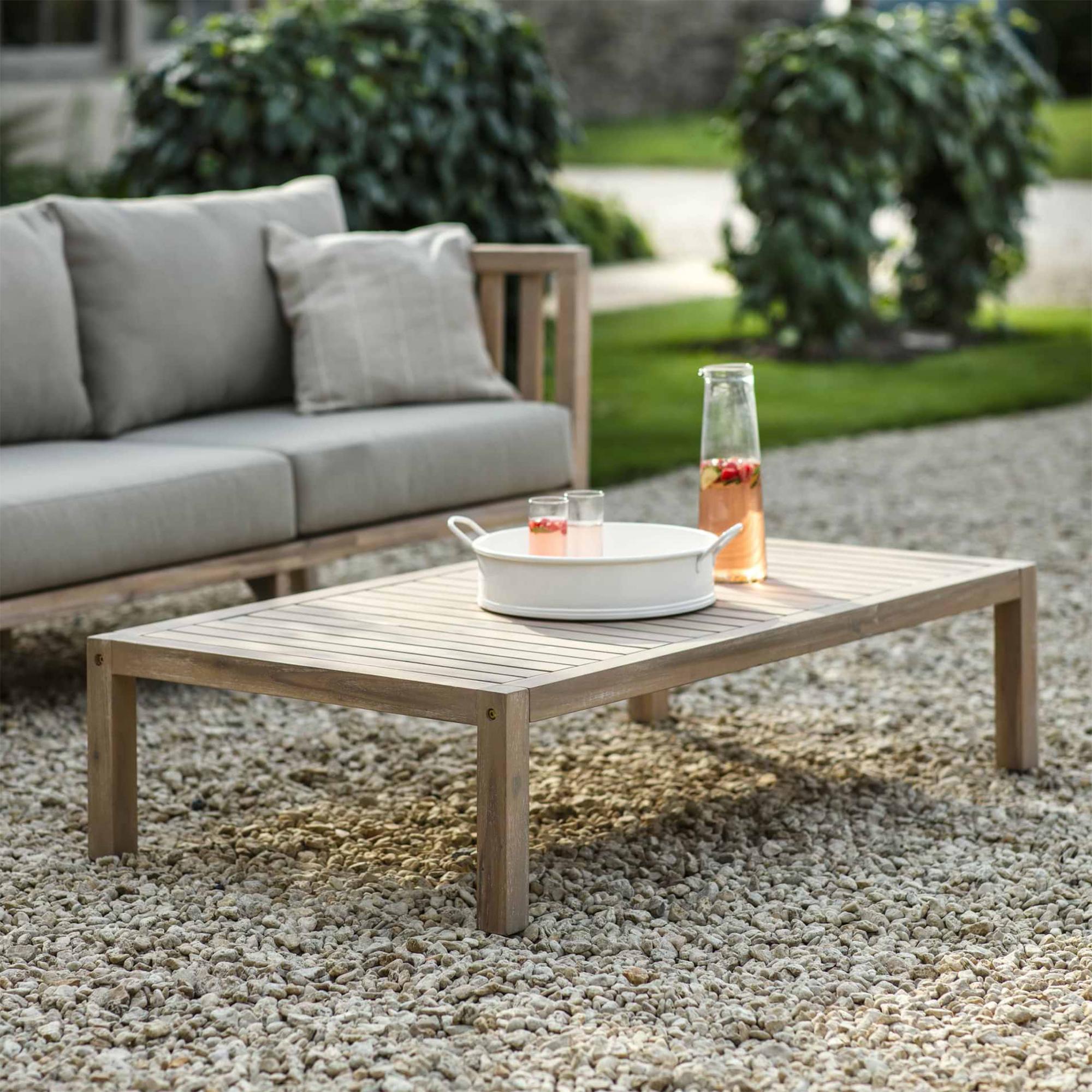 Porthallow Outdoor Coffee Table Natural Acacia Wood