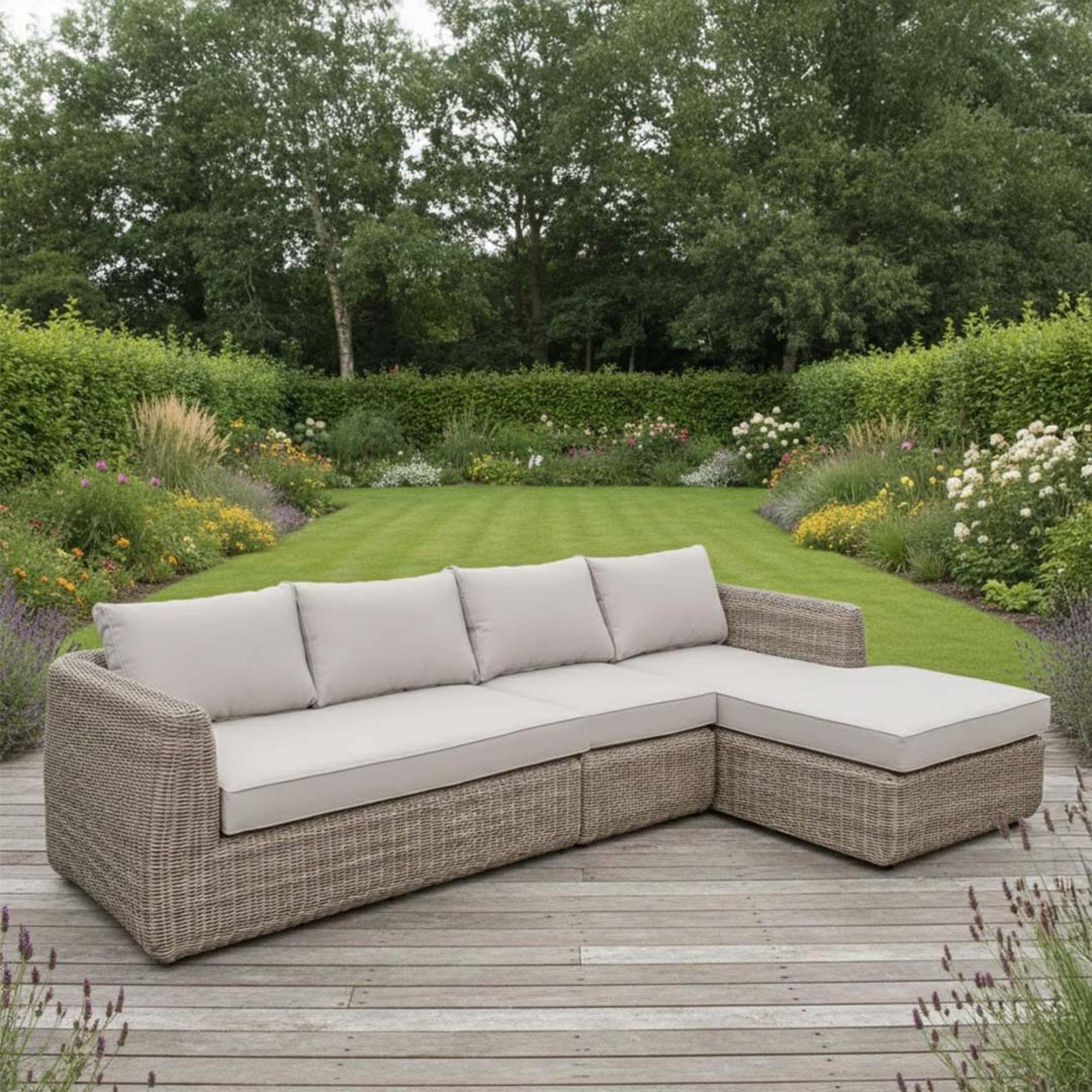 Skala Outdoor Corner Sofa Set Light Rattan