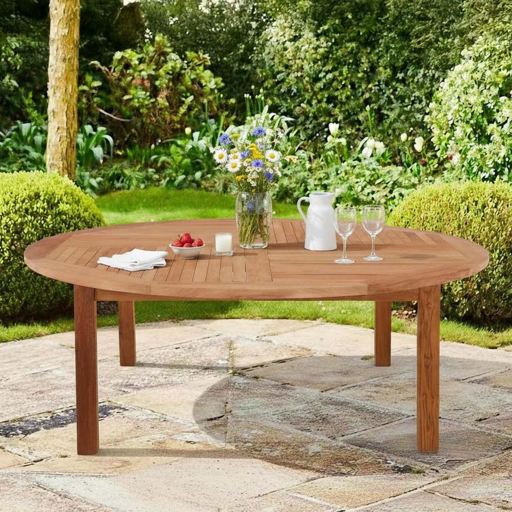 Churn Outdoor Teak Round Table - 210cm