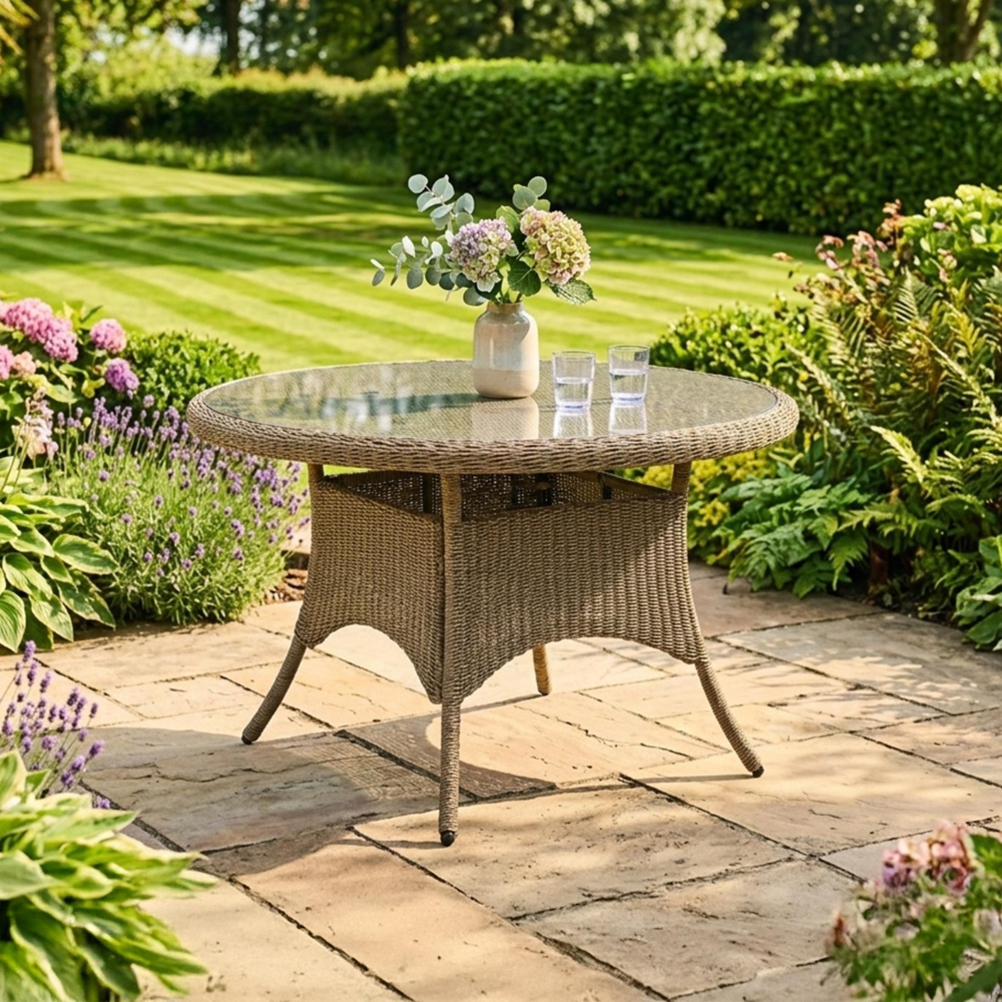 Arlington Dining Table - 4 Seater - 120cm - Round - Luxury Rattan