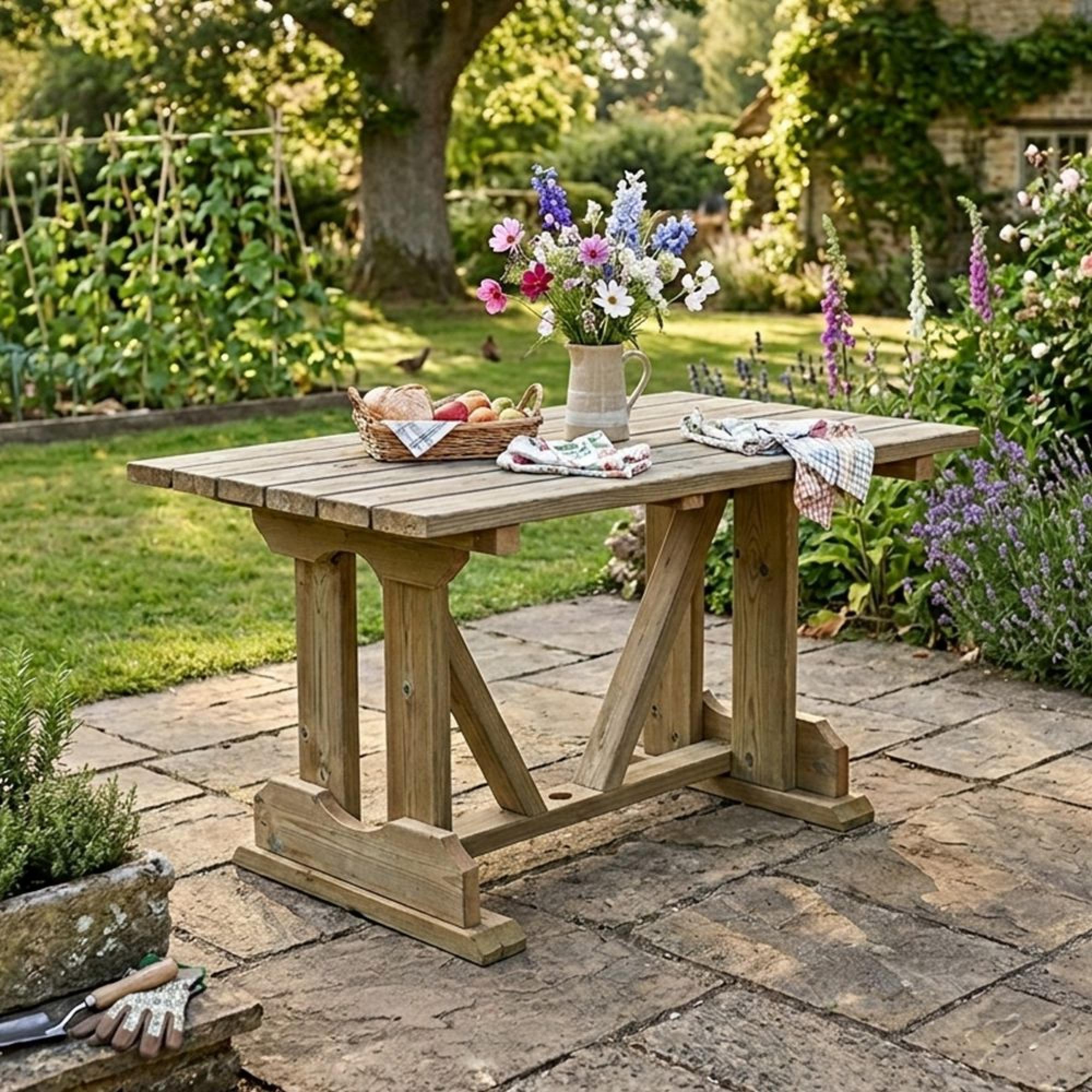 Ergo Garden Dining Table - 4 Seater - 120cm - Redwood