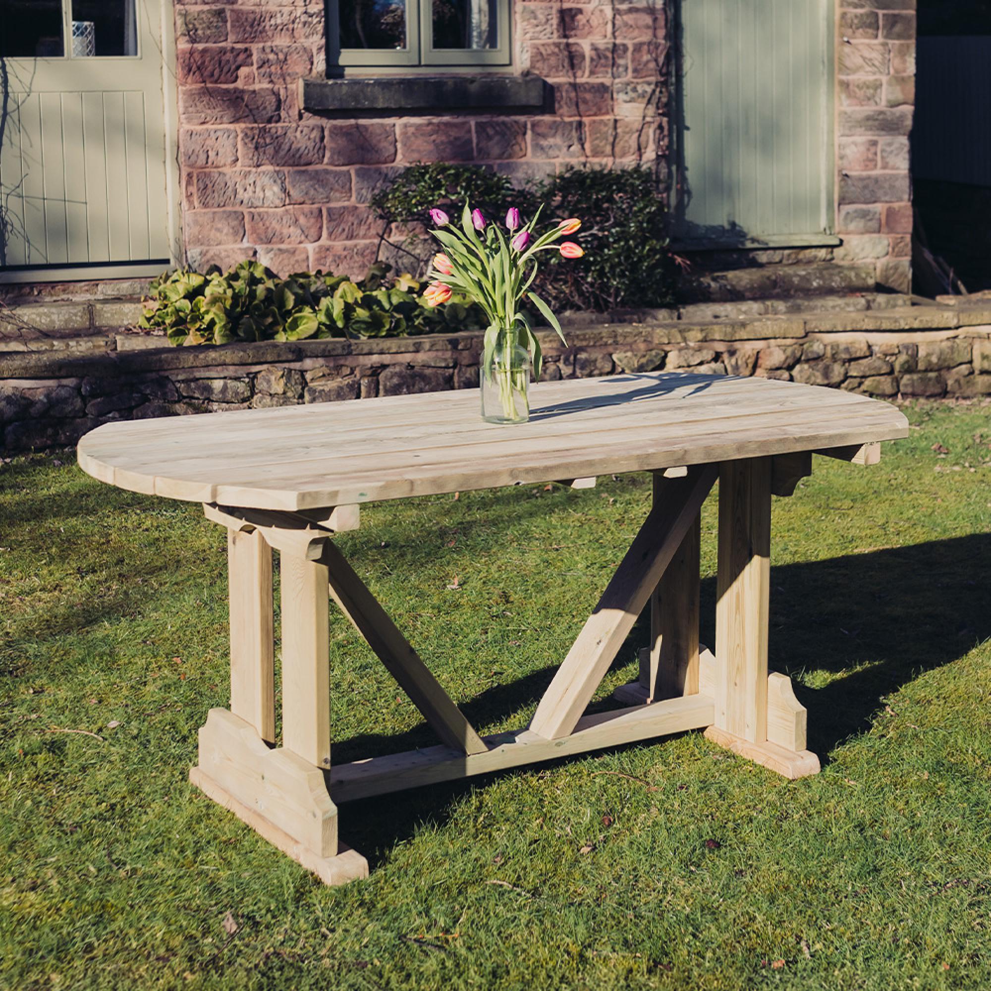Ergo Garden Dining Table - 6 Seater - 179cm - Redwood
