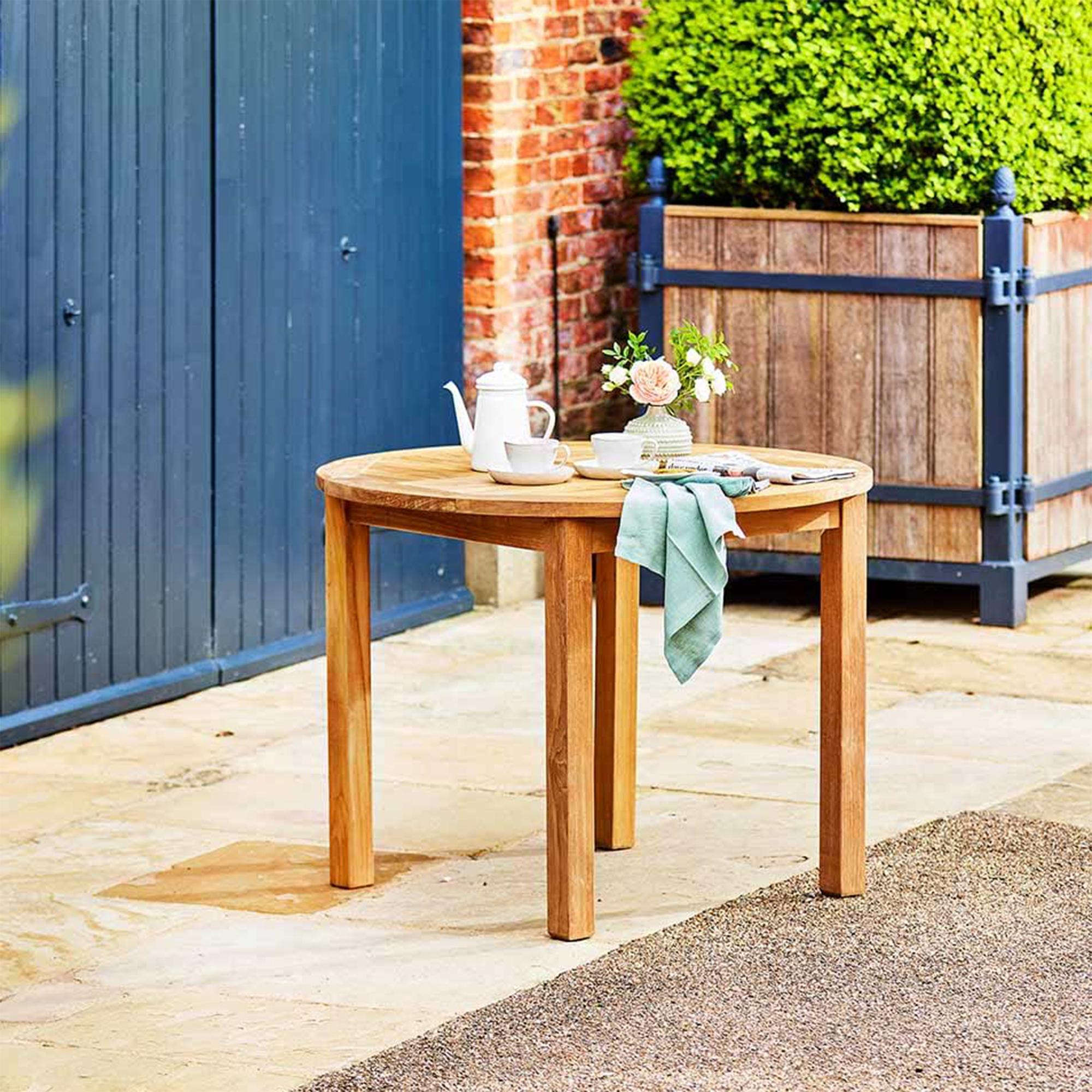 Churn Outdoor Teak Round Table - 100cm