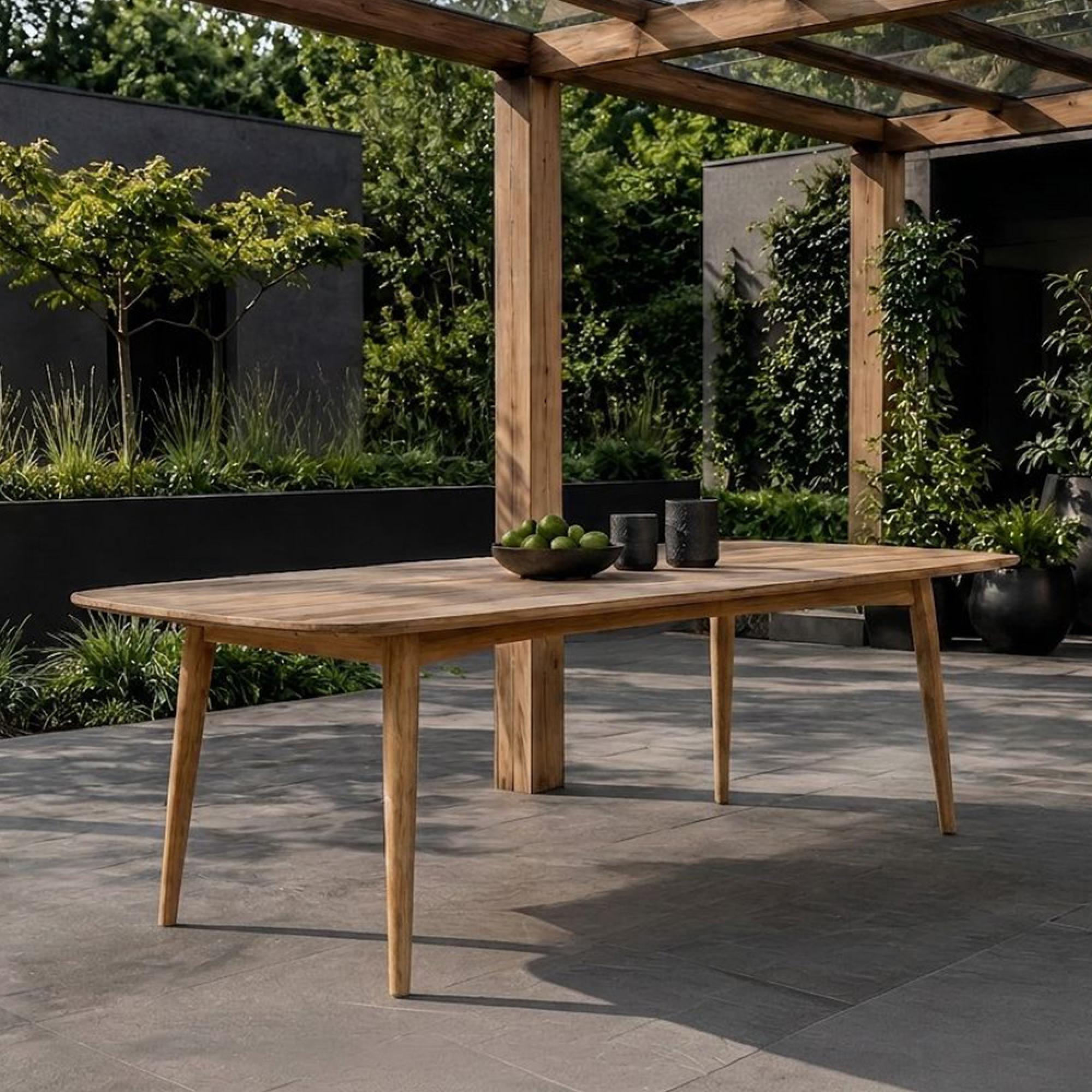 Lugano Garden Dining Table - 240cm - 10 Seater - Natural - Teak Wood