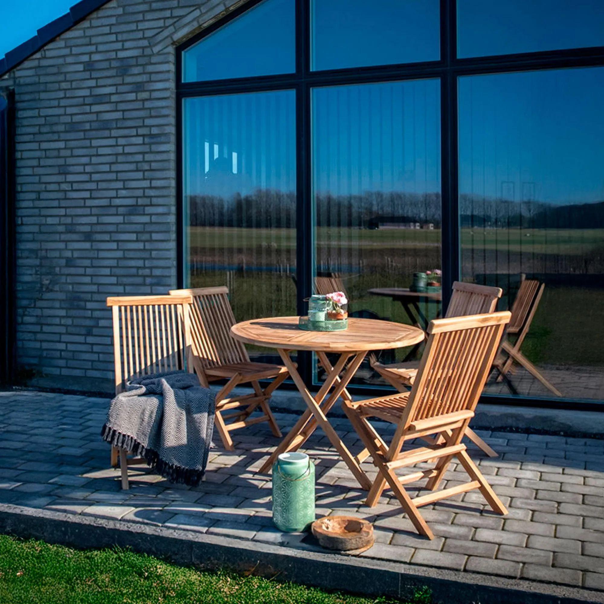 Oviedo Garden Dining Table - 2 Seater - Round - Teak Wood - 100cm