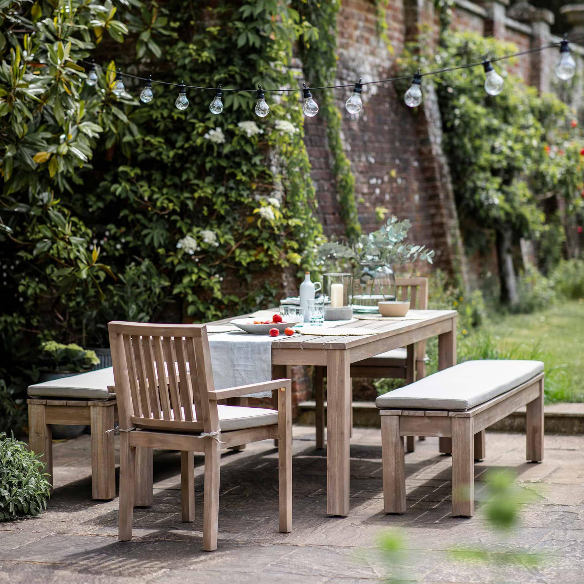 Porthallow Outdoor Dining Table Natural Acacia Wood