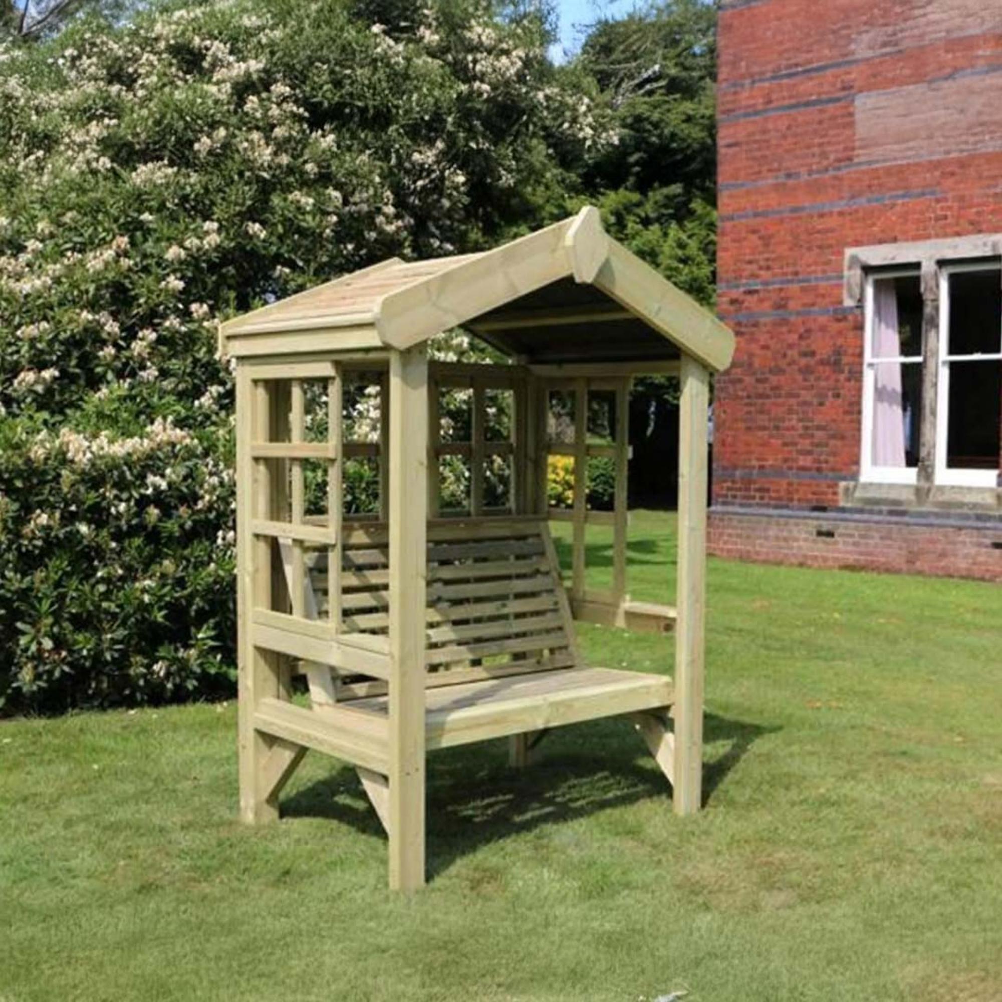 Cottage Garden Trellis Arbour - 2 Seater - Redwood