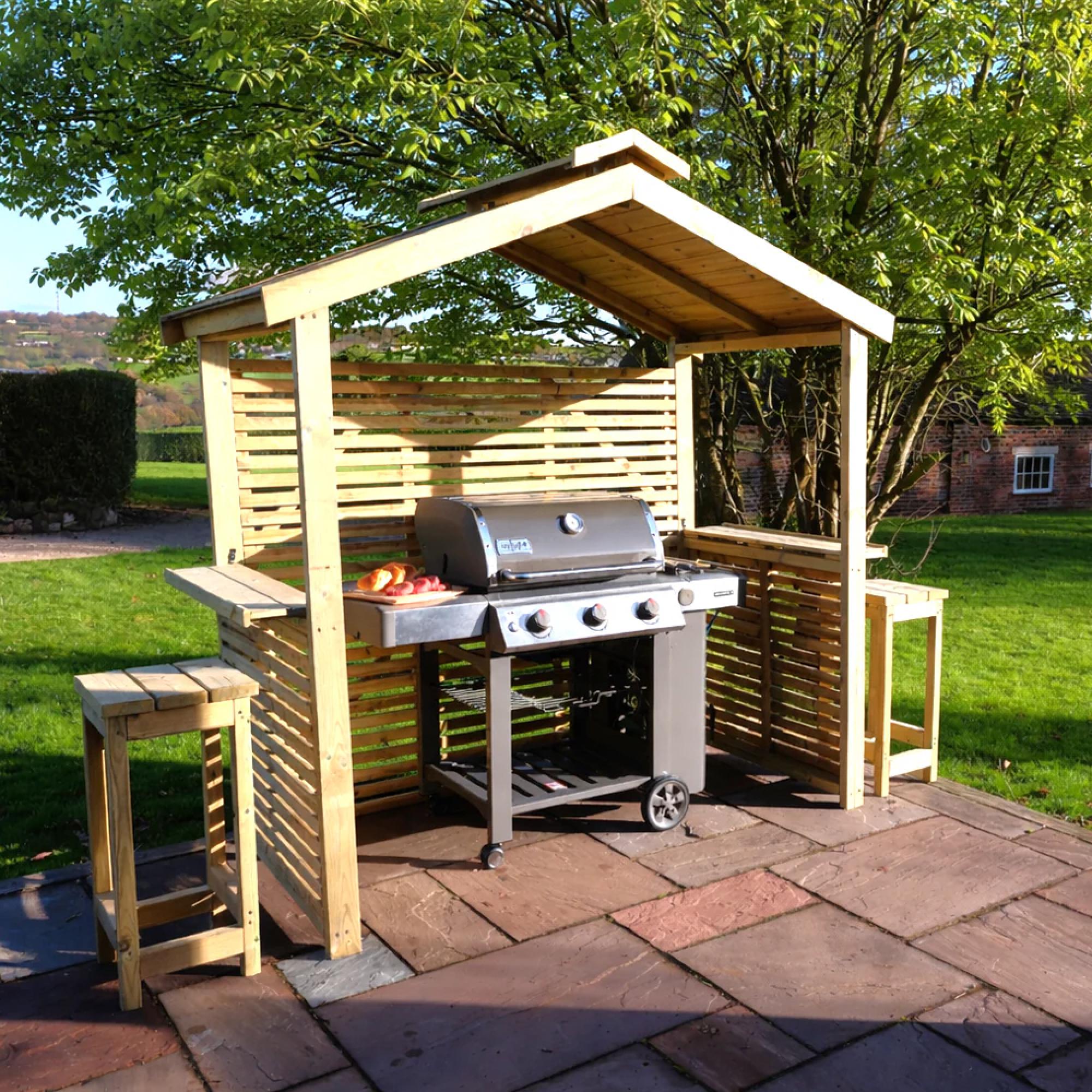 Garden Grill and Chill BBQ Hut - Timber Wood
