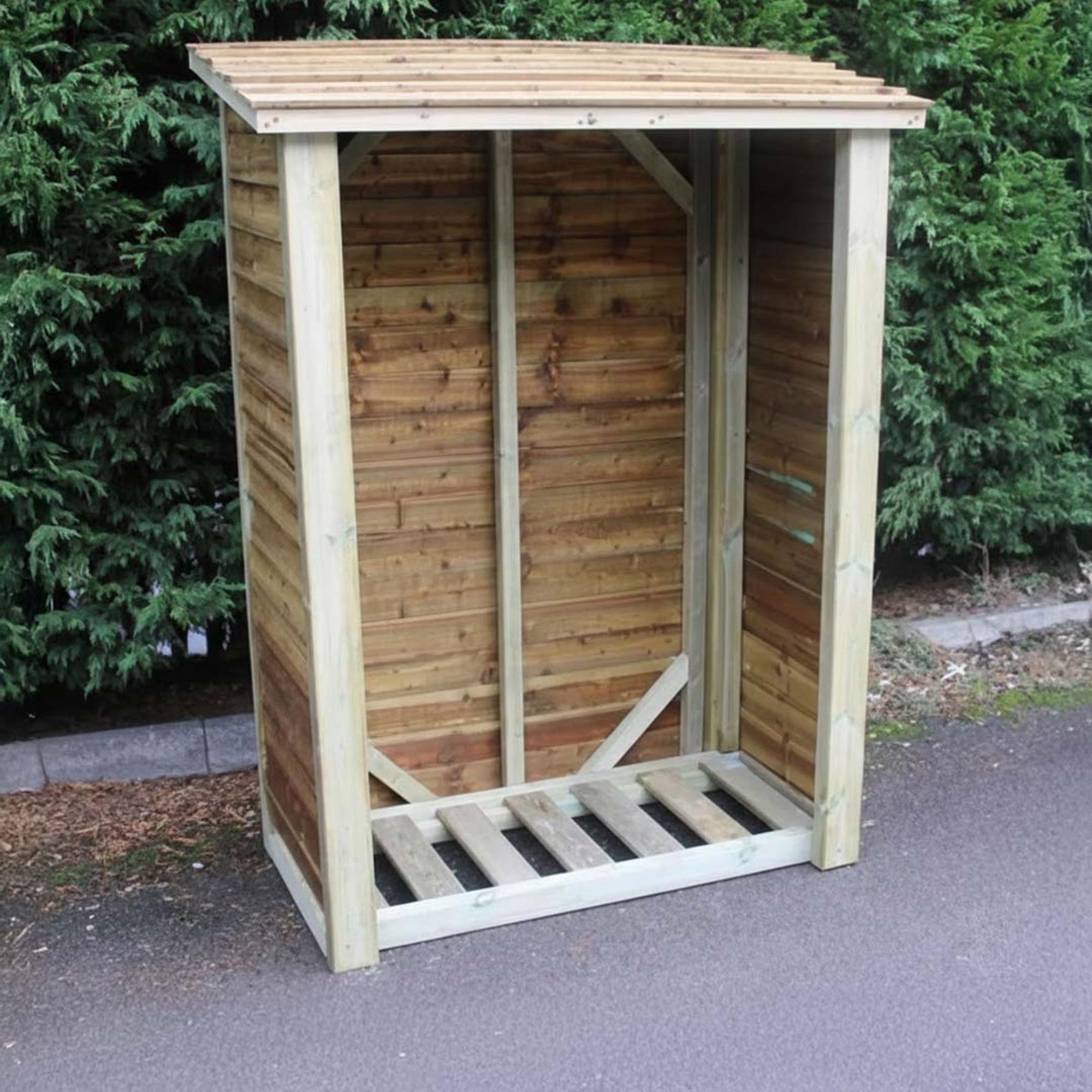 Heavy Duty Garden Log Store 6x4 Redwood