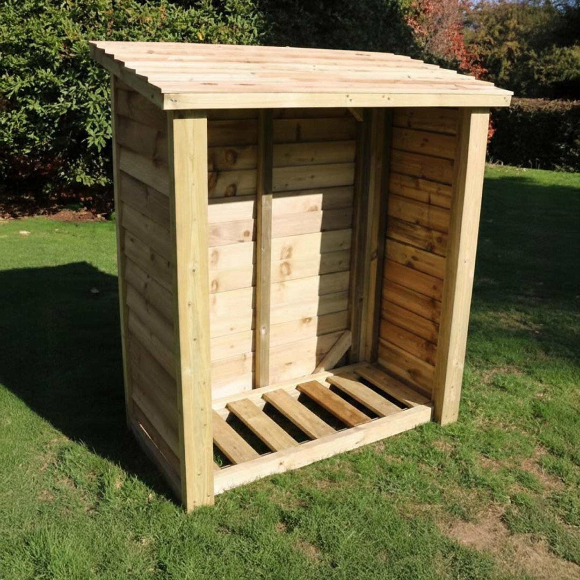 Heavy Duty Garden Log Store - 5x4 - Timber Wood