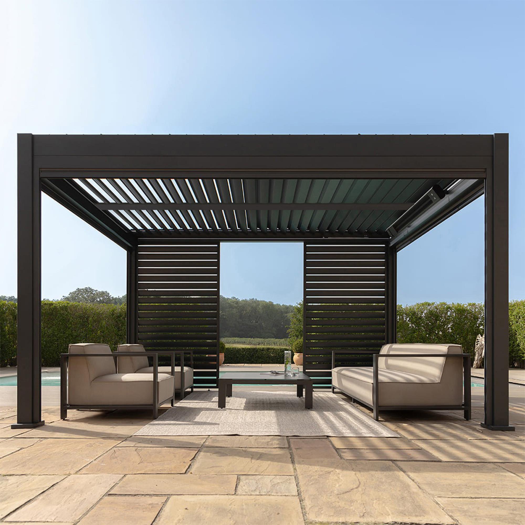 Eden Outdoor Pergola - Square - Grey Aluminium