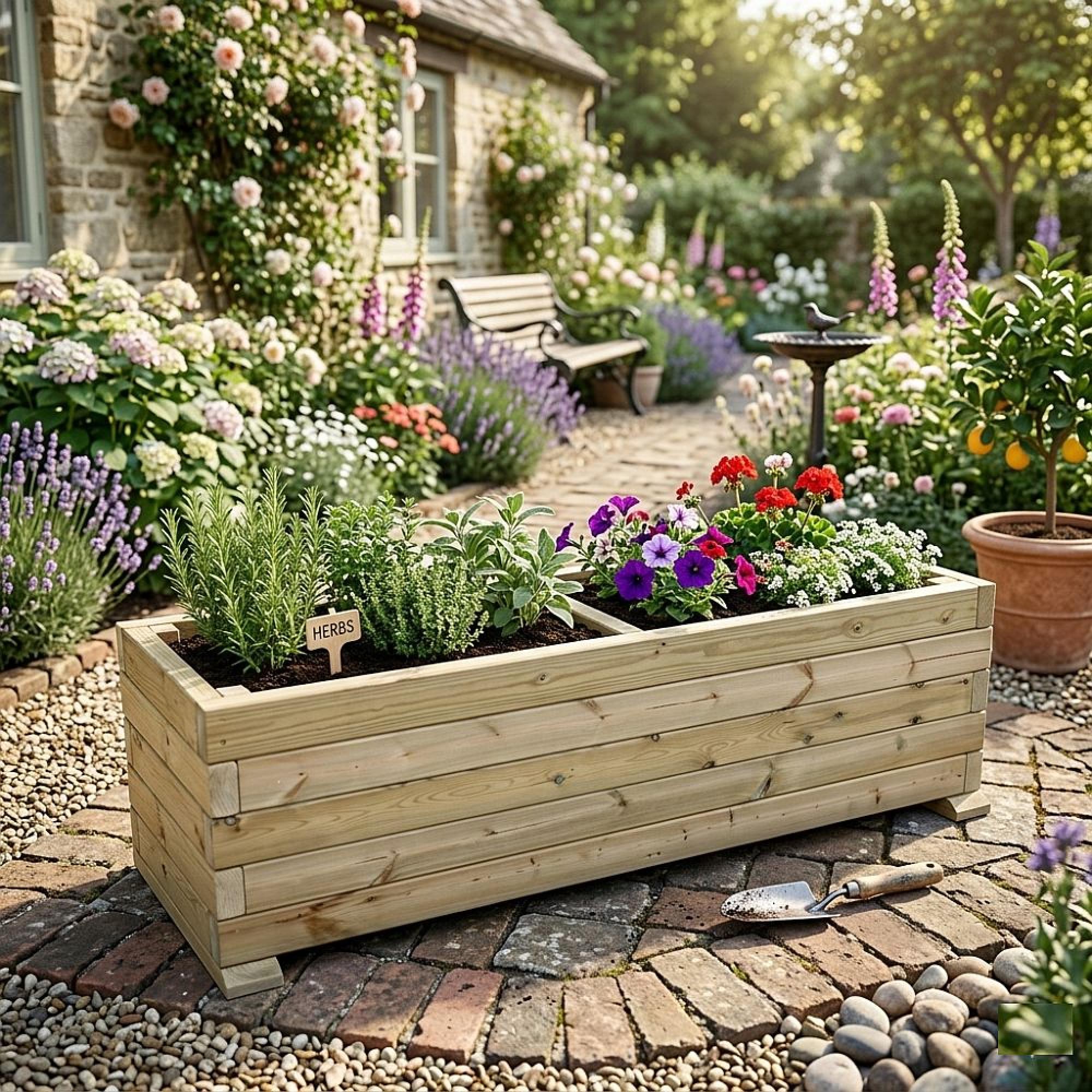 Super Heavy Duty Veg Garden Trough - 180cm - Redwood