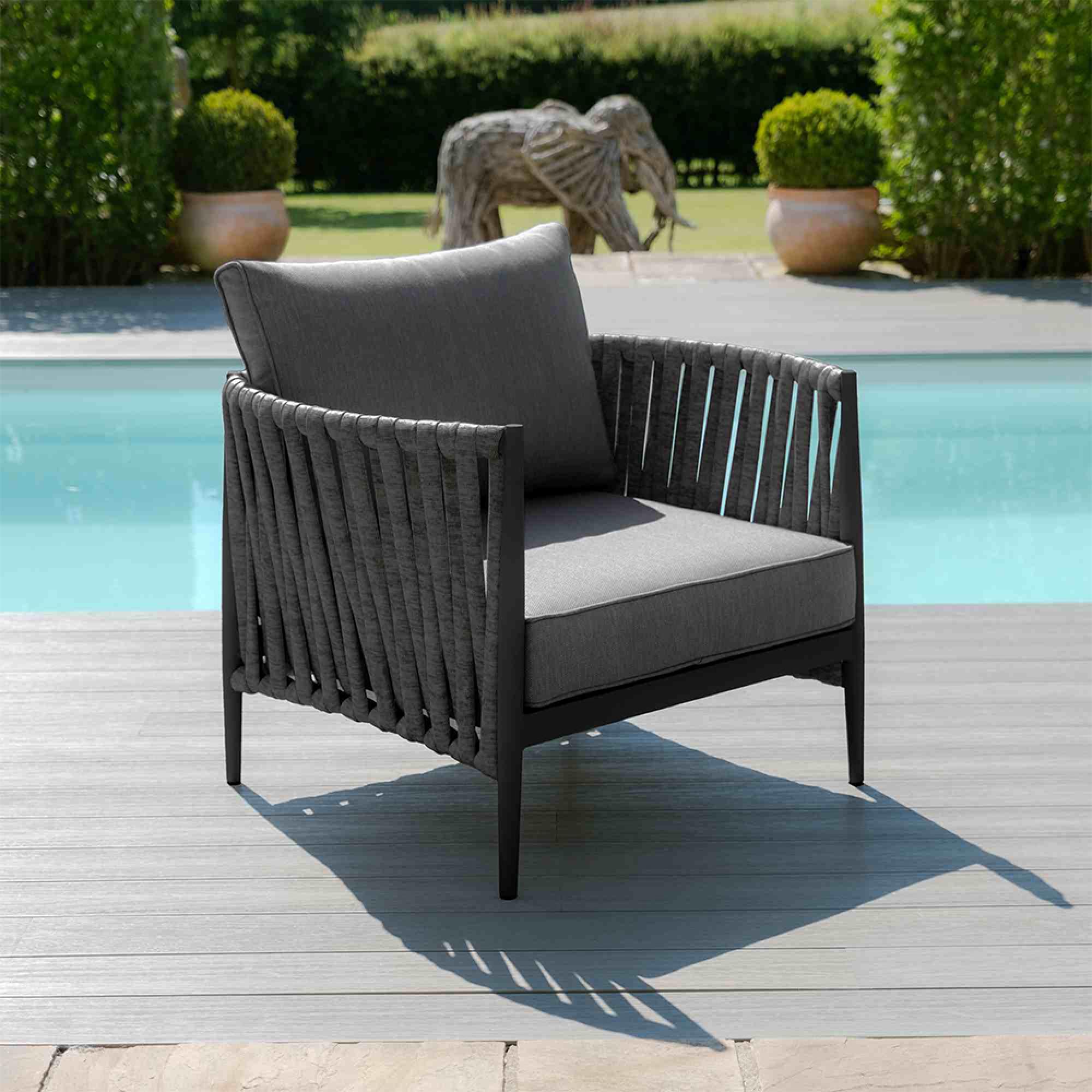 Milan Garden Lounge Chair - Charcoal