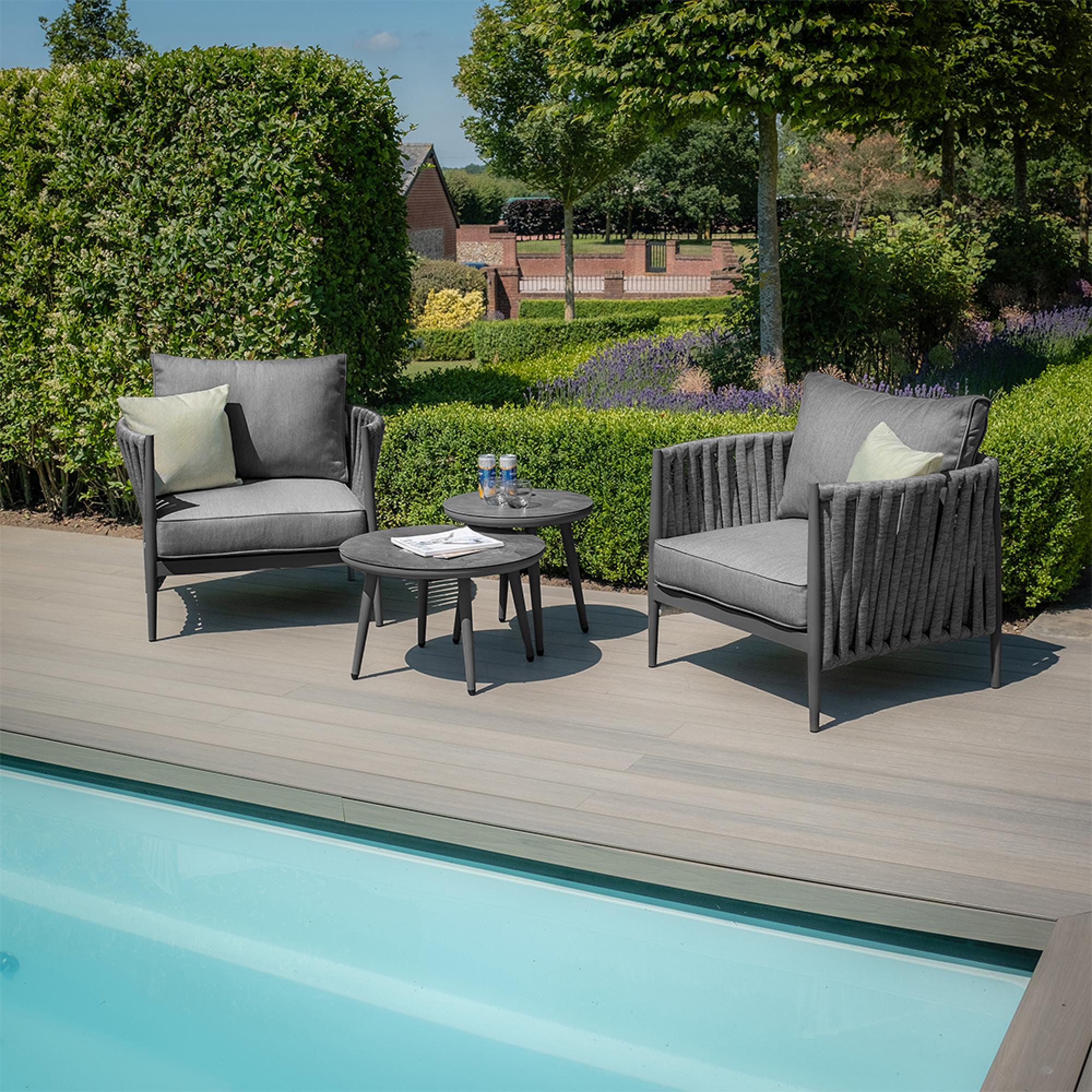 Milan Garden Lounge Set - Charcoal