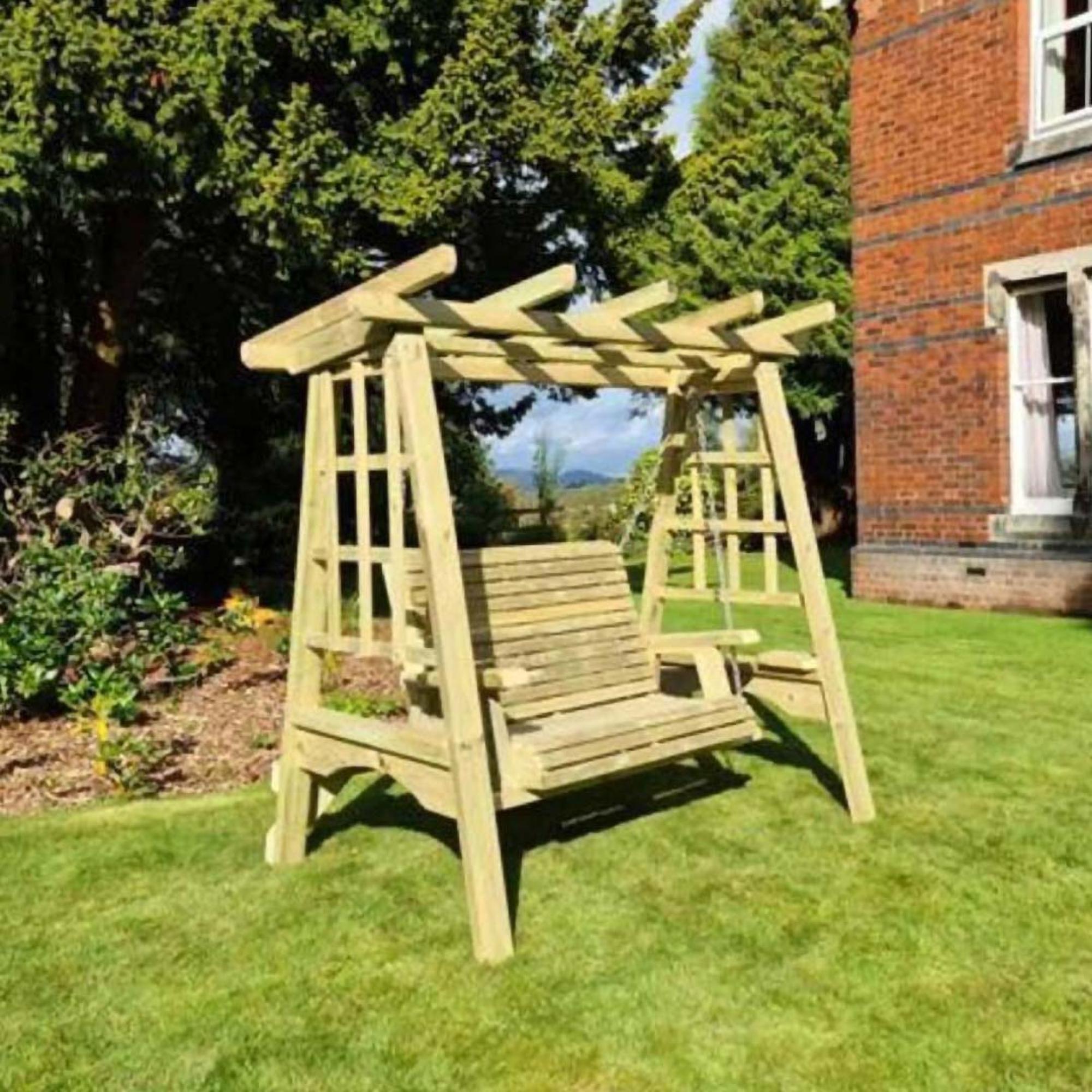 Pergola Garden Swing - 2 Seater - Redwood
