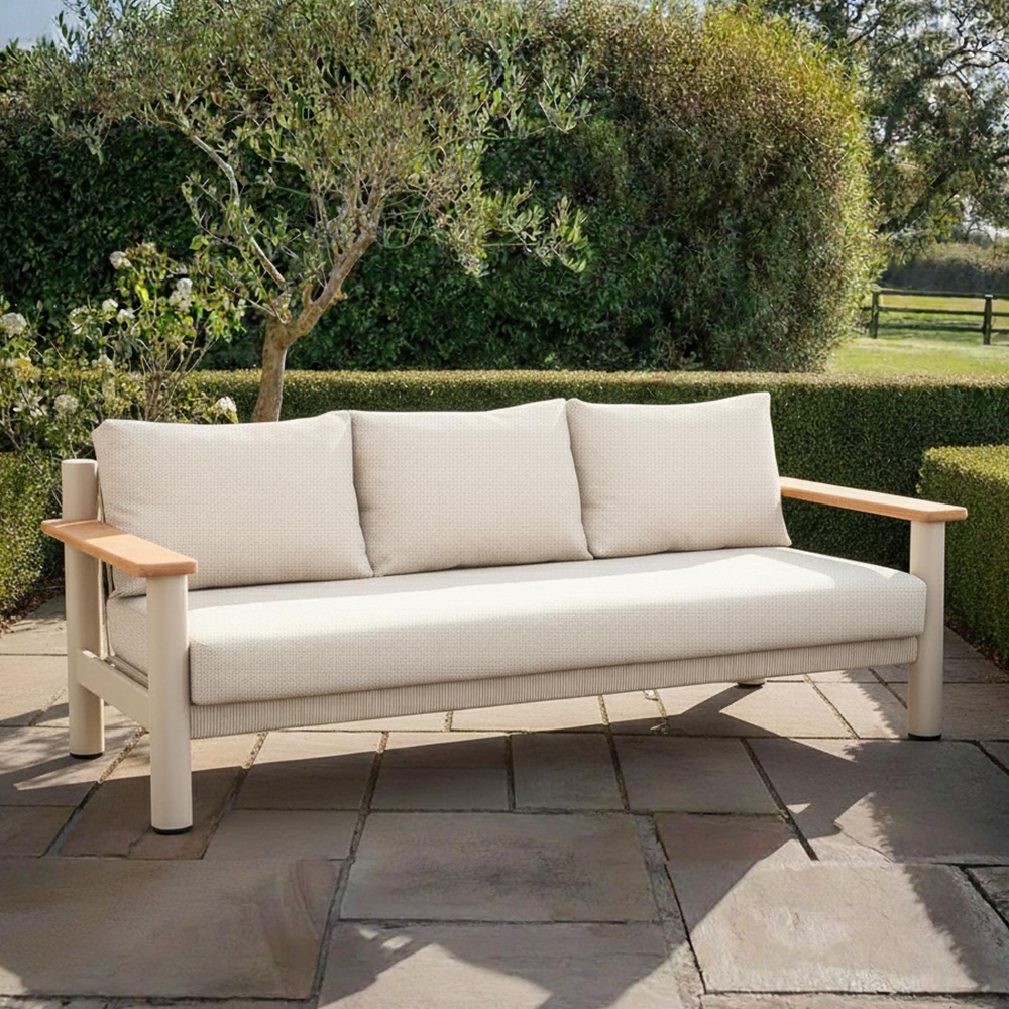 Sicily Garden Sofa - 3 Seater - Latte