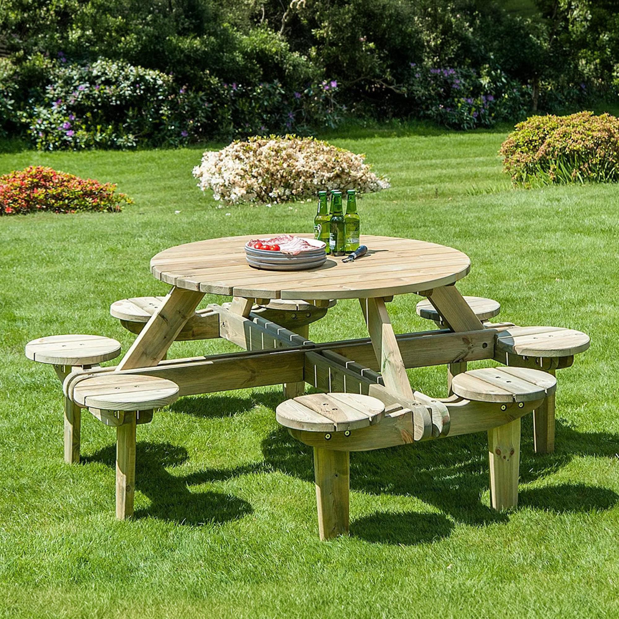 Pine Gleneagles Garden Dining Table - 8 Seater - 188cm