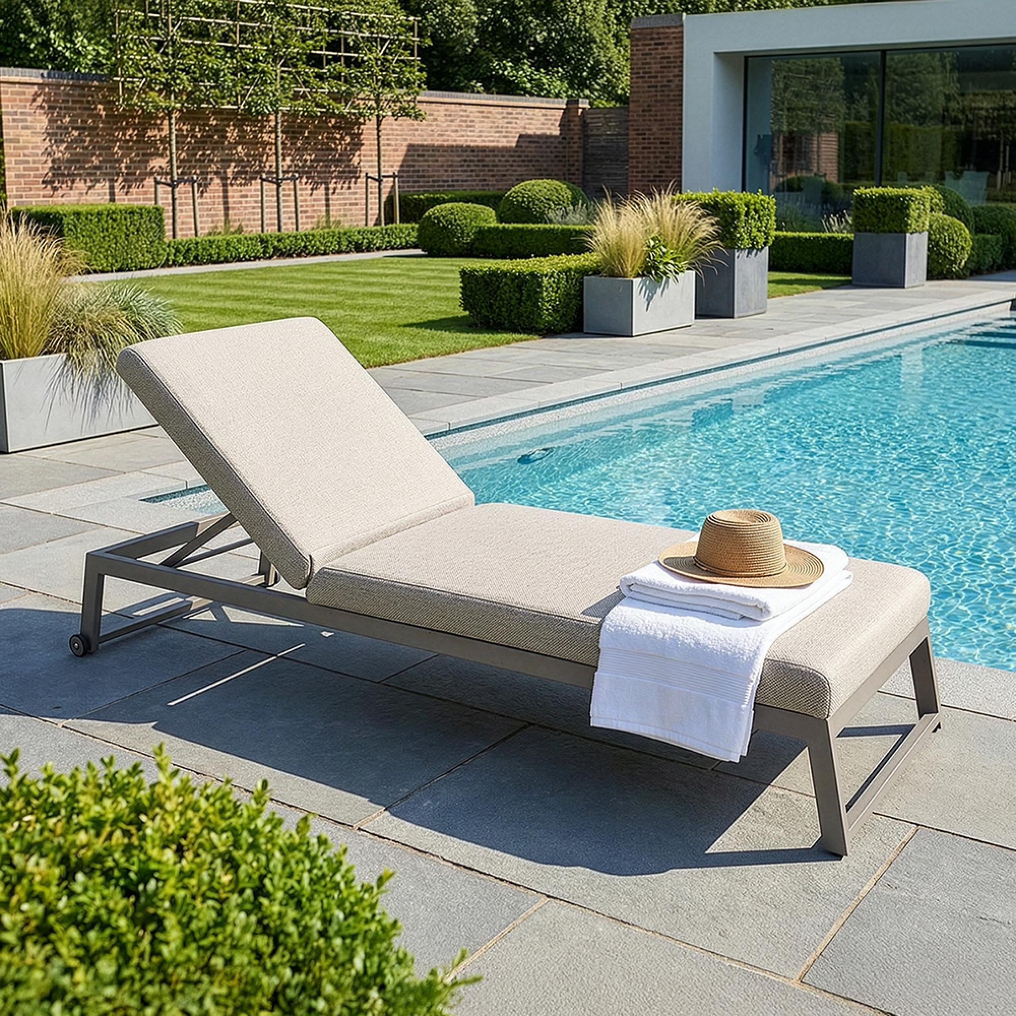 Allure Garden Sun Lounger - Latte