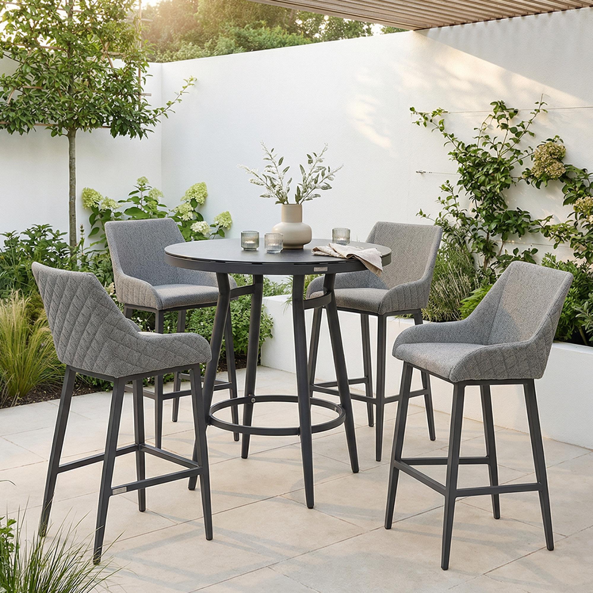 Regal Garden Bar Set - 4 Seater - Zinc Grey