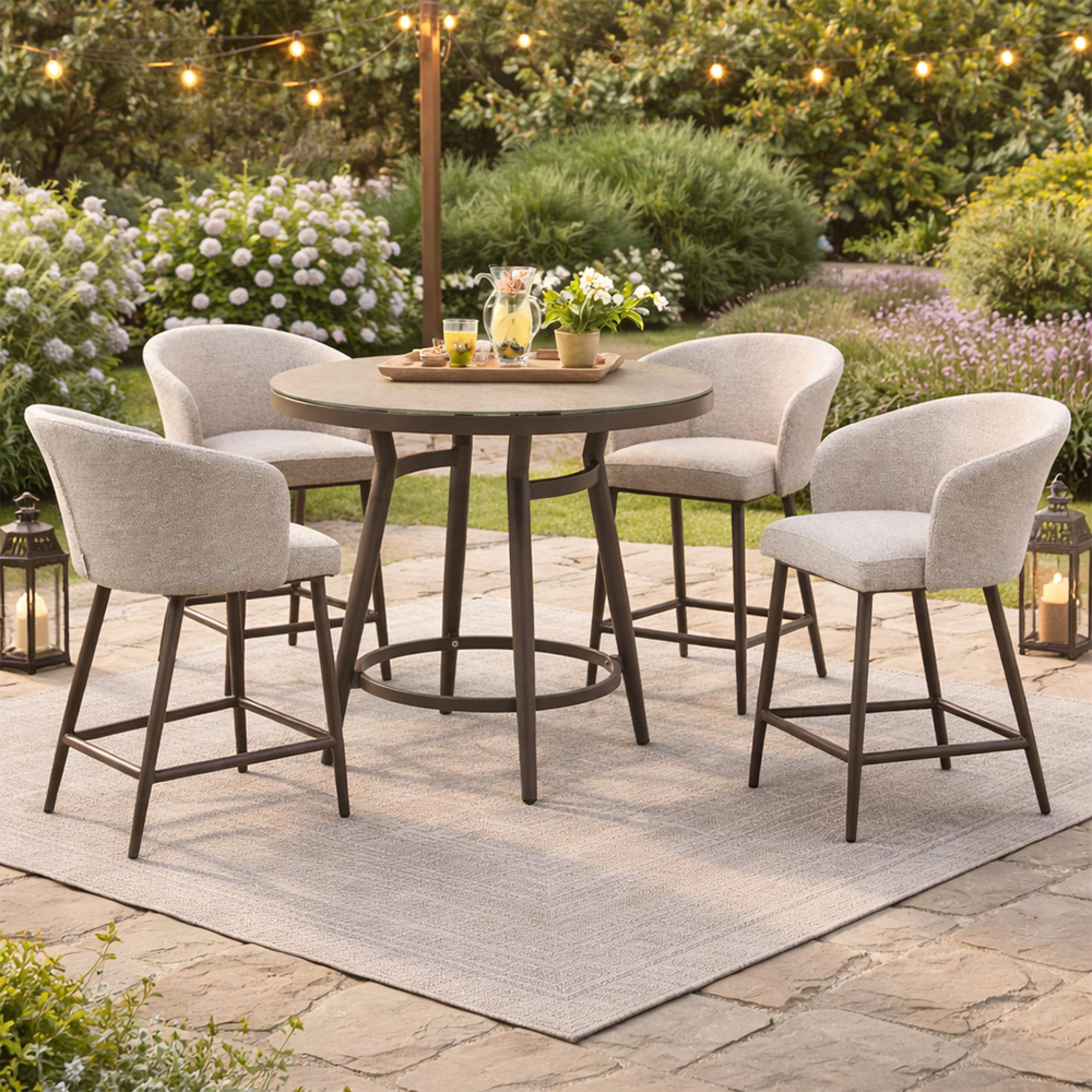 Zen Garden Bar Set - 4 Seater - Latte