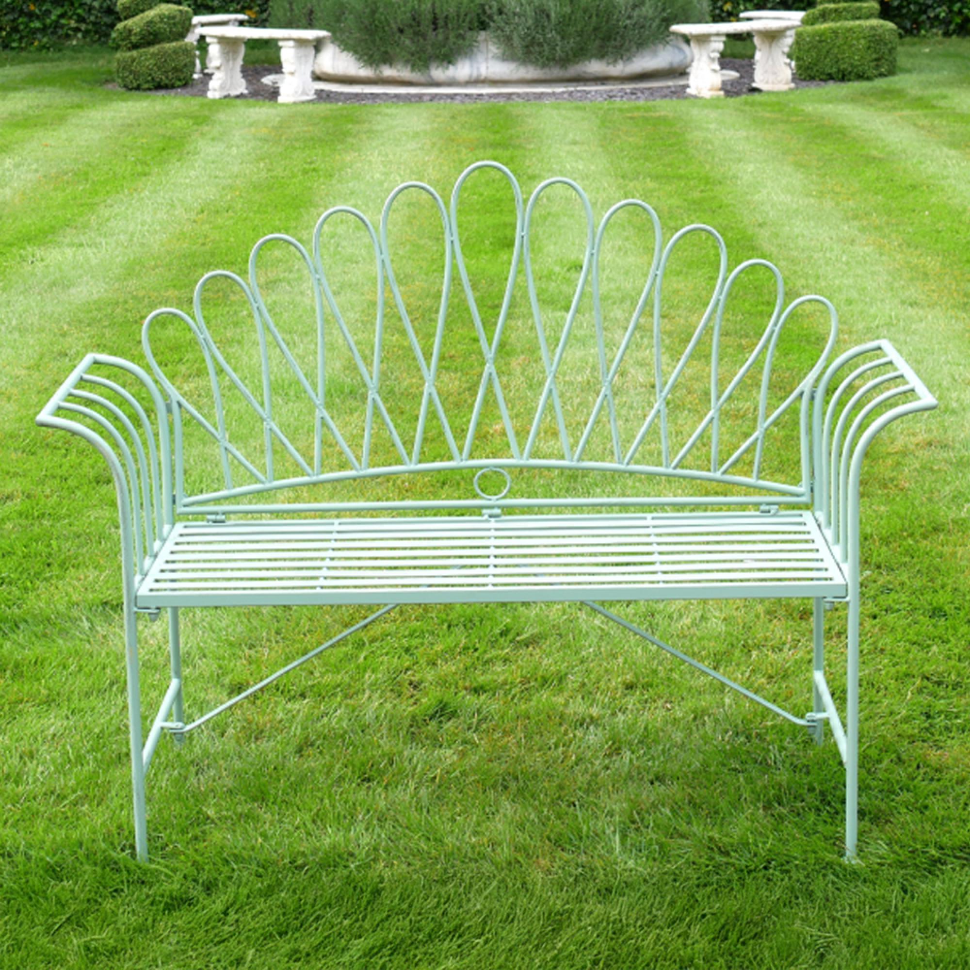 Matthew Garden Bench - Green - Metal