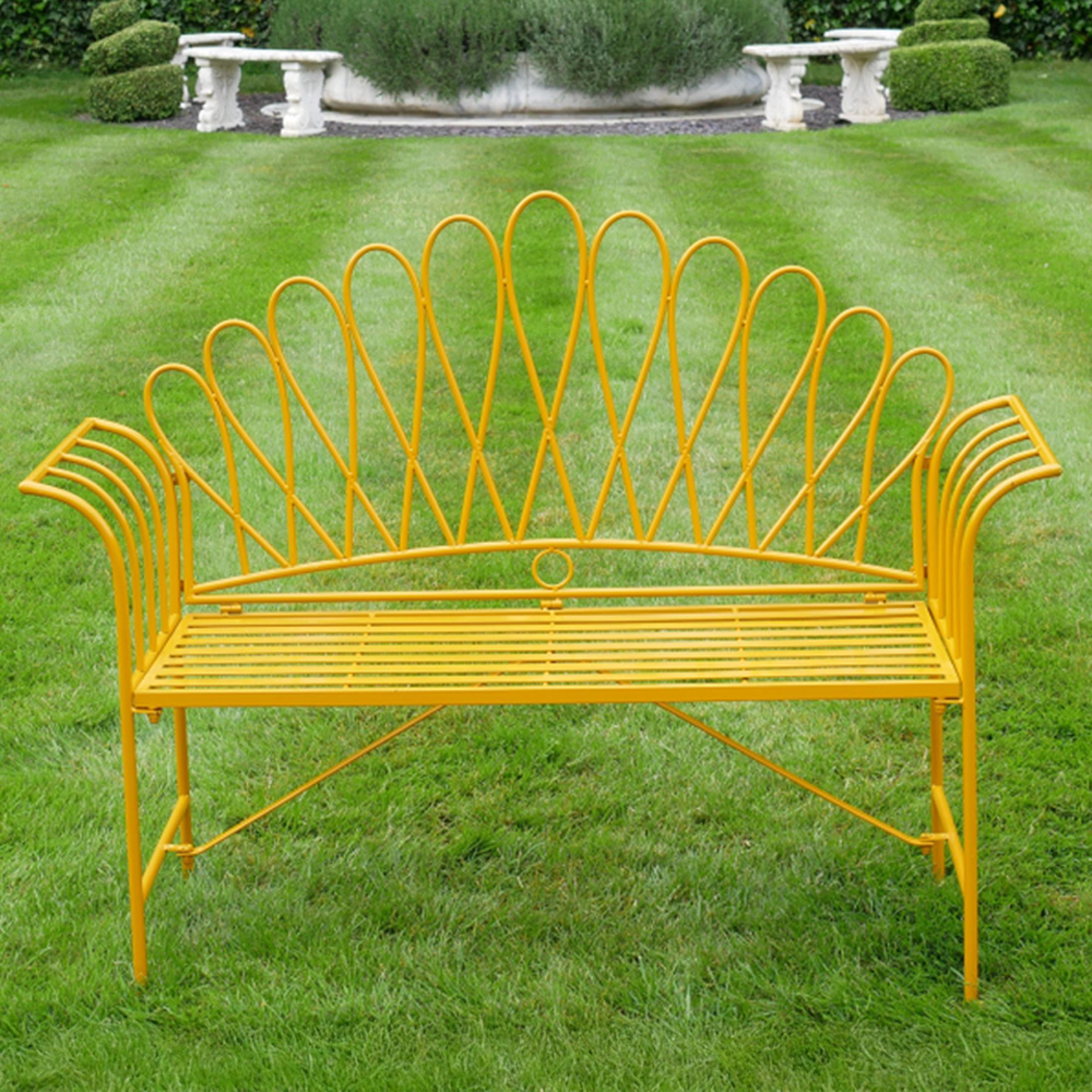 Sarah Garden Bench - Yellow - Metal