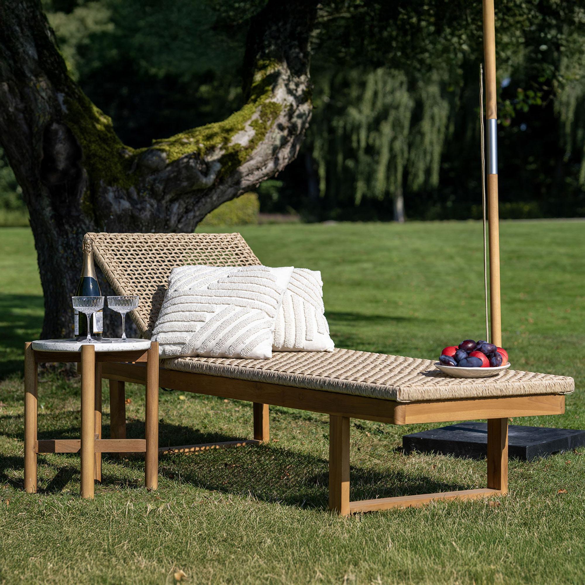 Derby Garden Sun Lounger - Natural - Teak Wood