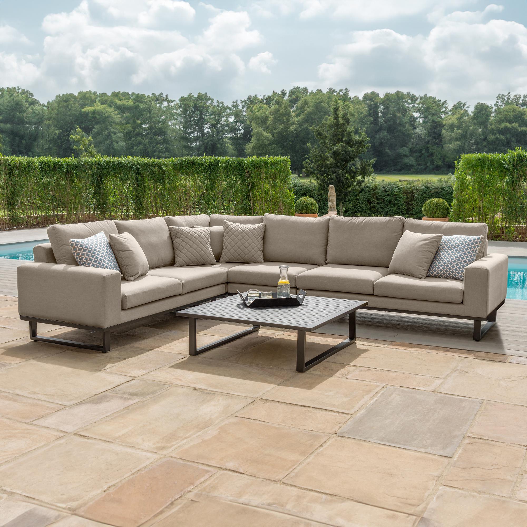 Ethos Large Corner Garden Sofa Group - Oatmeal