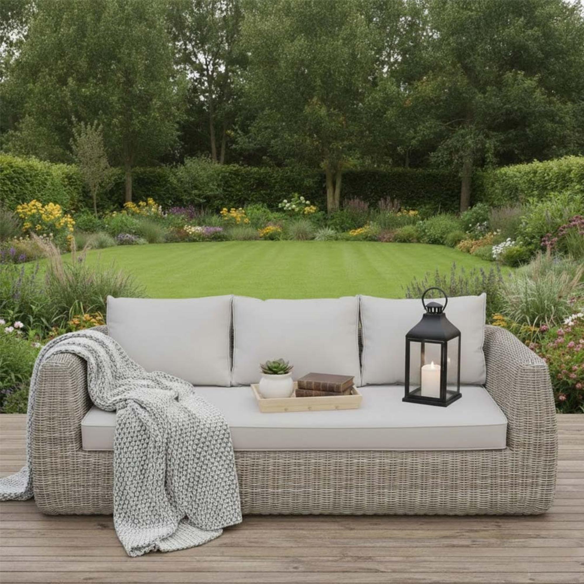 Skala Outdoor 3 Seater Sofa Light Rattan