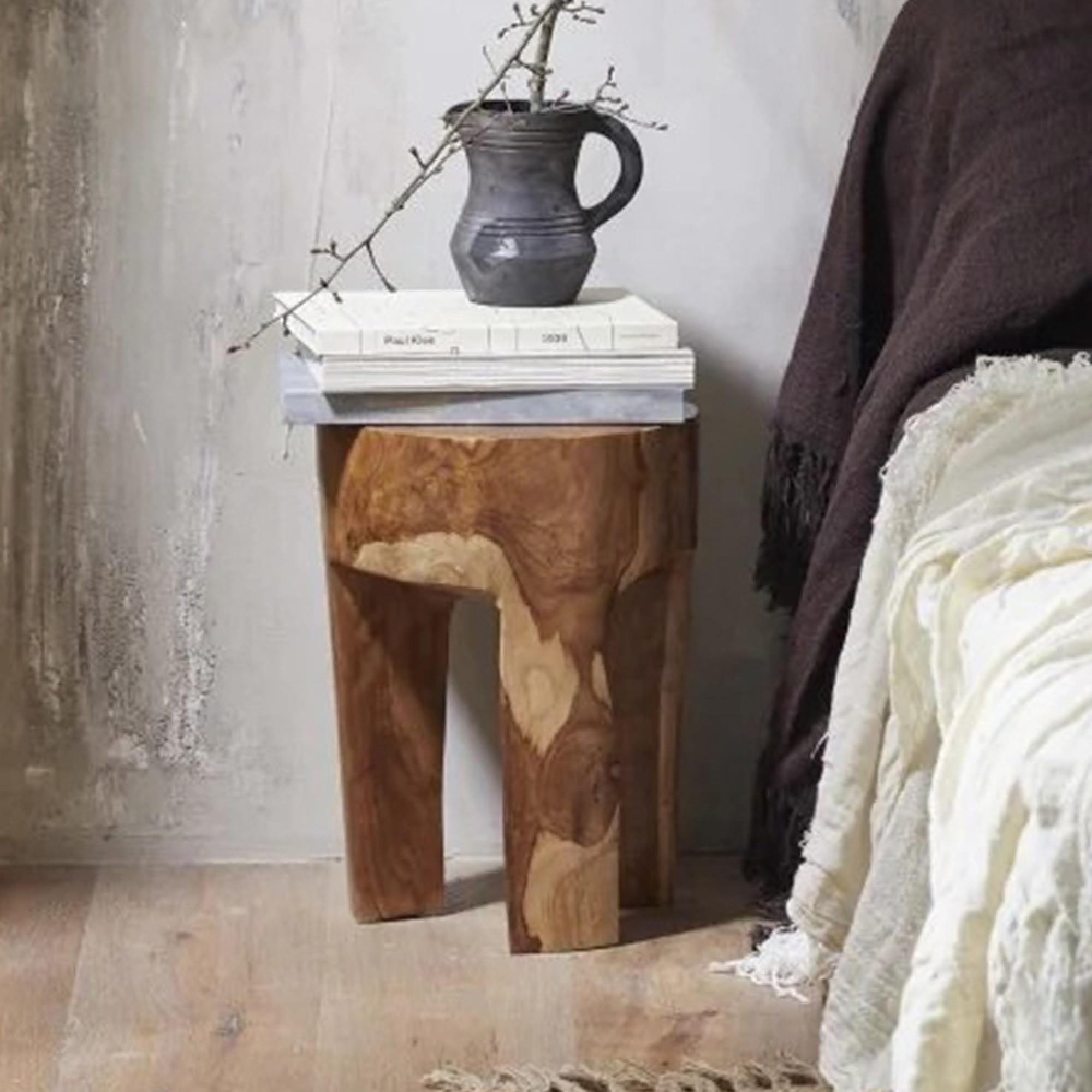 Teak Stool - Natural